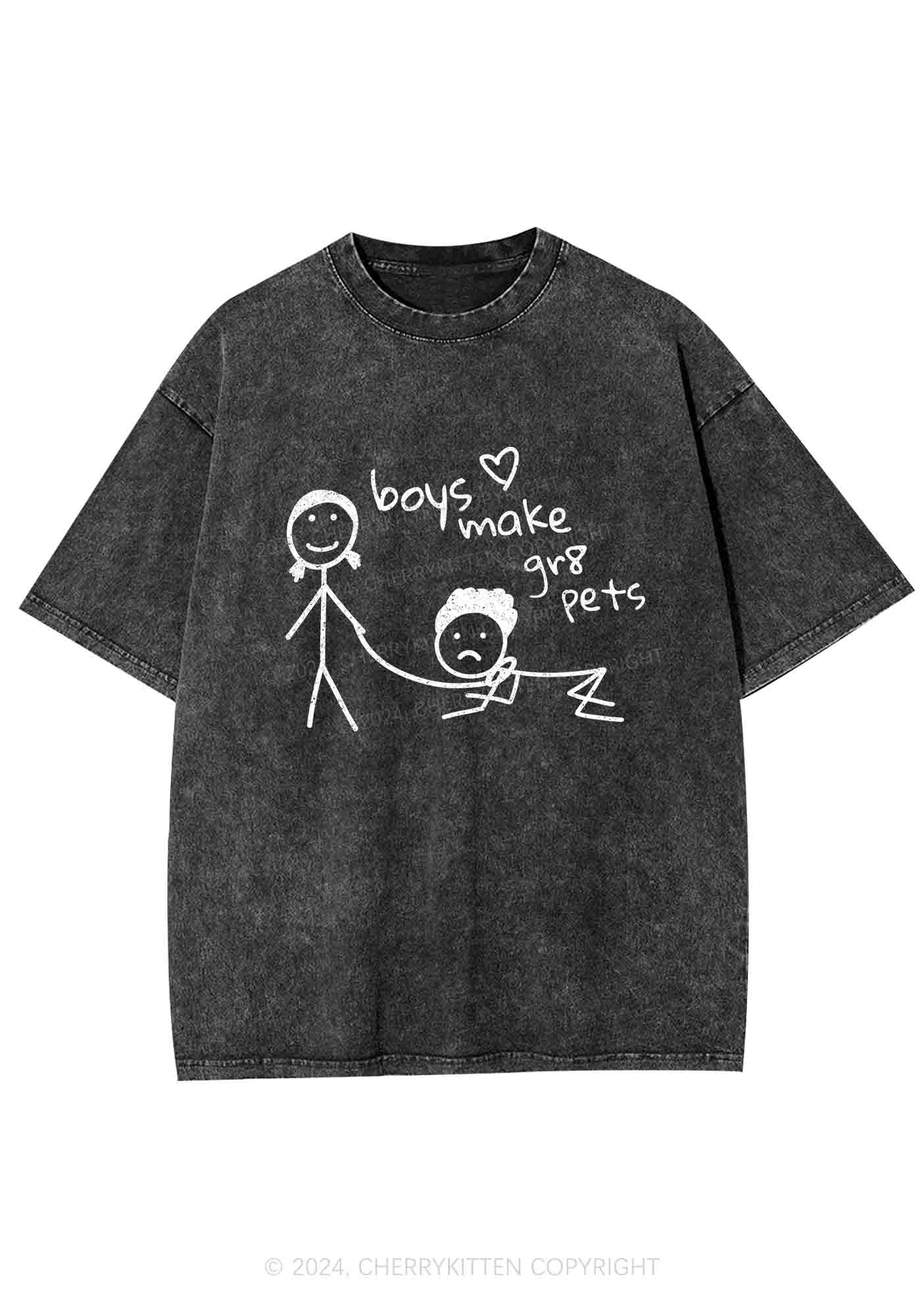 Boys Make Gr8 Pets Y2K Washed Tee Cherrykitten - Image 3