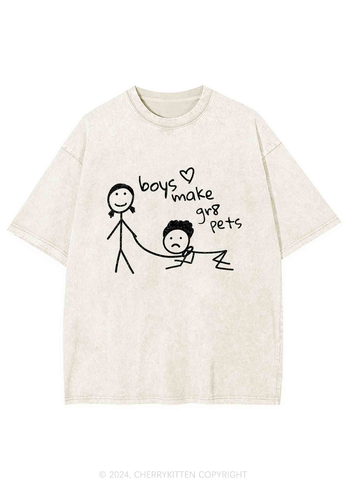 Boys Make Gr8 Pets Y2K Washed Tee Cherrykitten - Image 4
