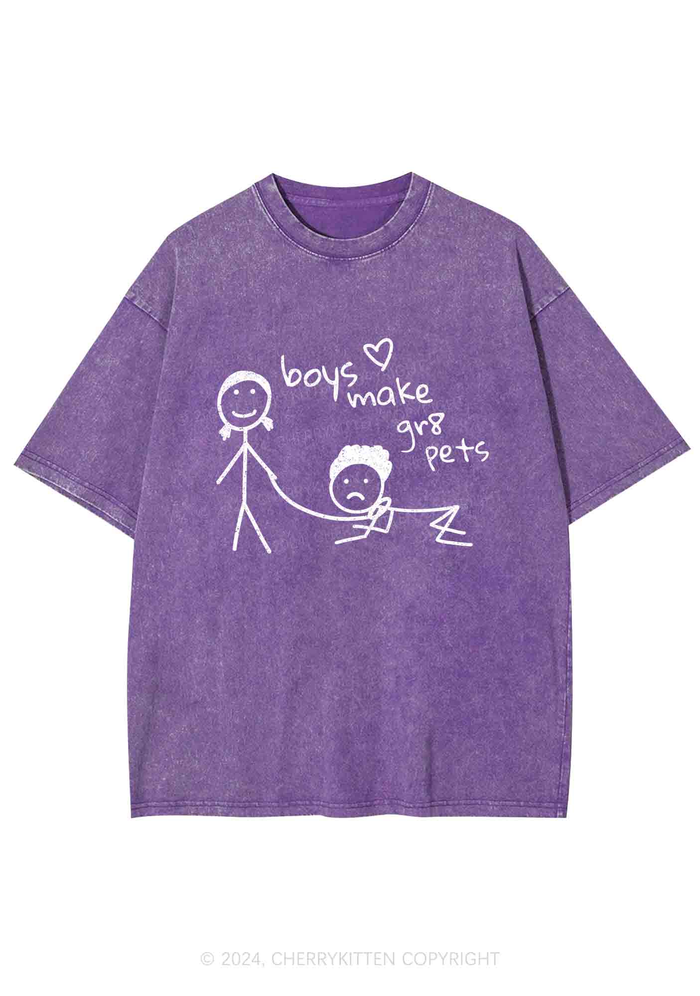 Boys Make Gr8 Pets Y2K Washed Tee Cherrykitten - Image 5