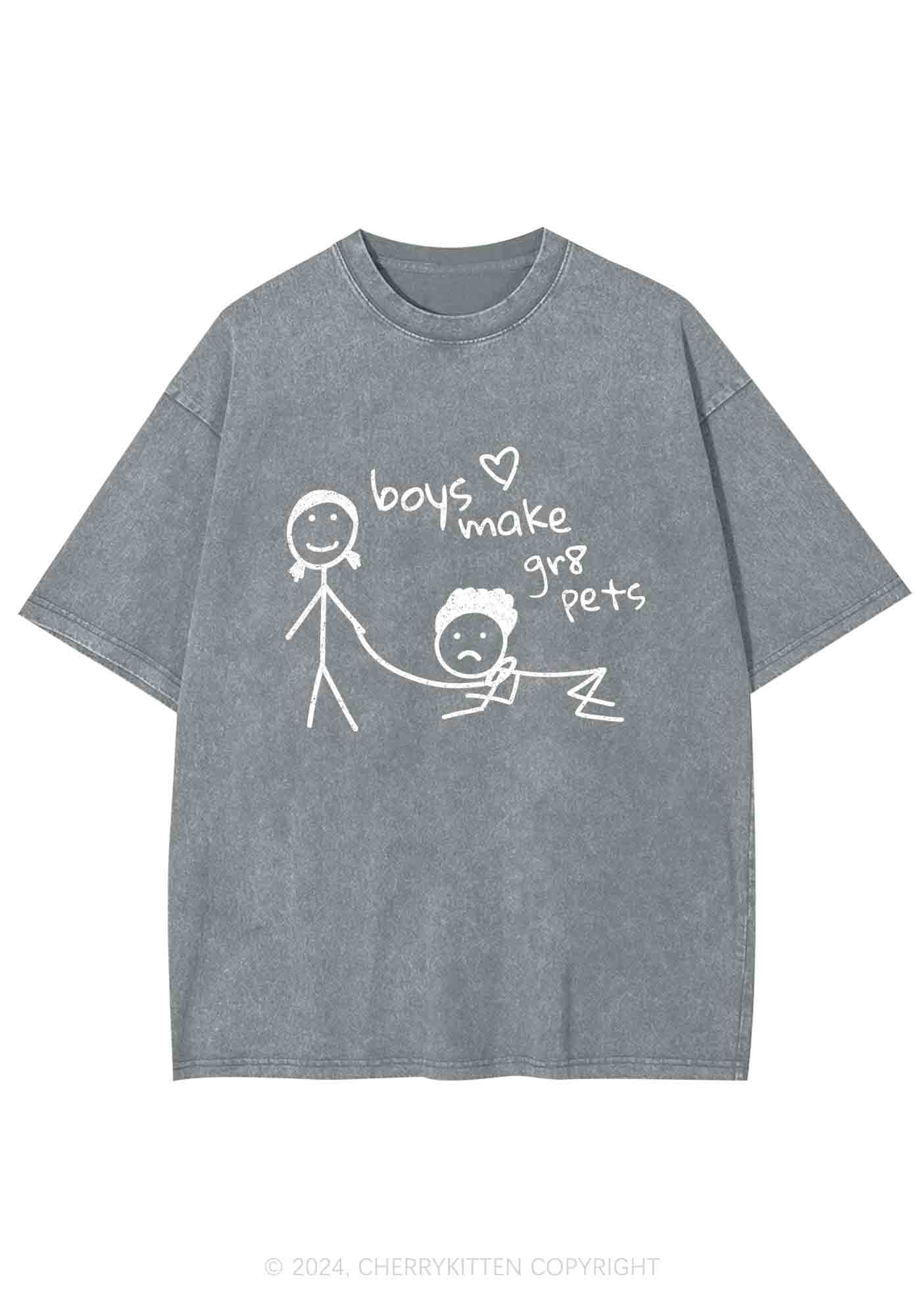 Boys Make Gr8 Pets Y2K Washed Tee Cherrykitten - Image 6