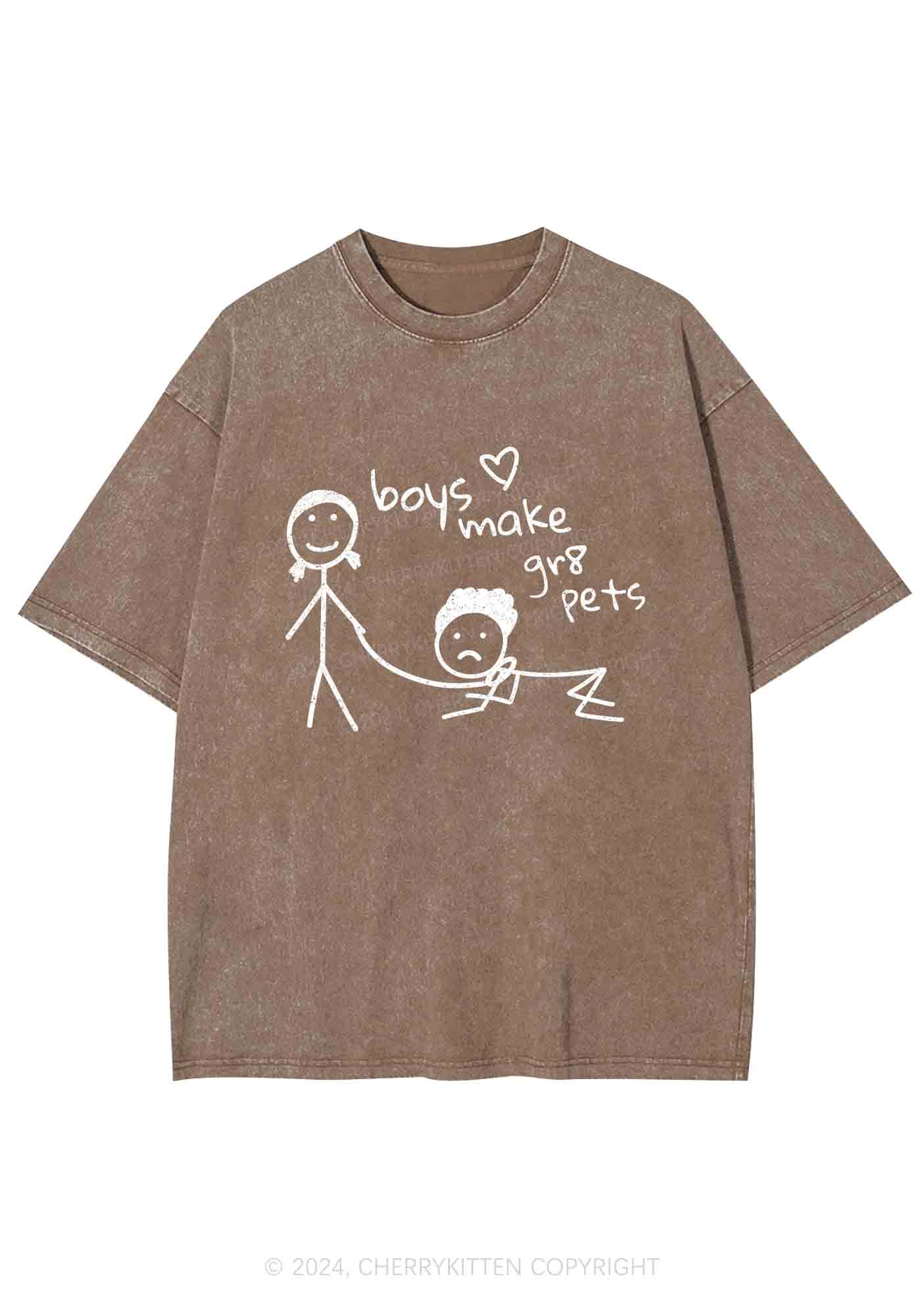Boys Make Gr8 Pets Y2K Washed Tee Cherrykitten - Image 7