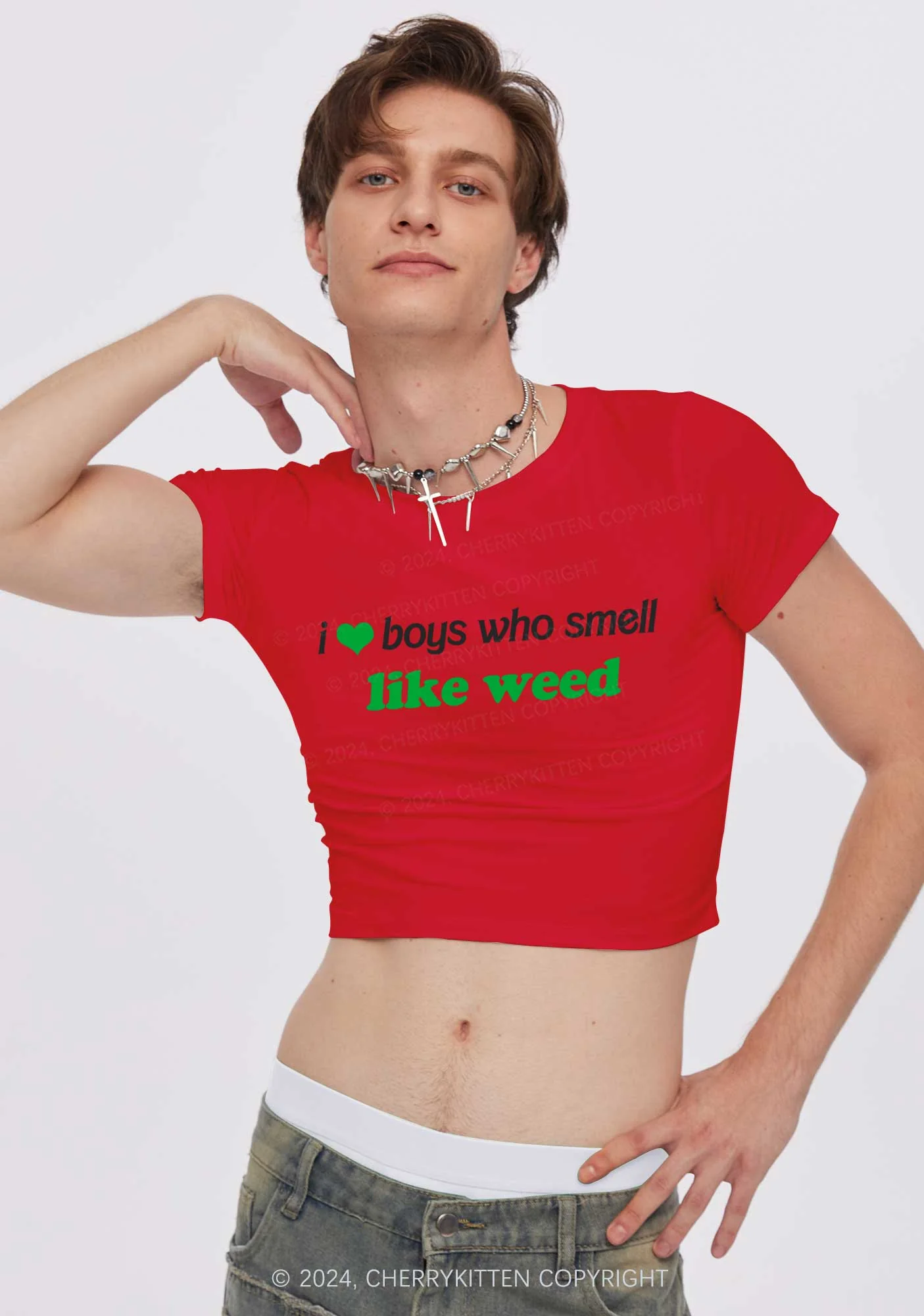 Boys Smell Like Wxxd Y2K Baby Tee Cherrykitten - Image 3