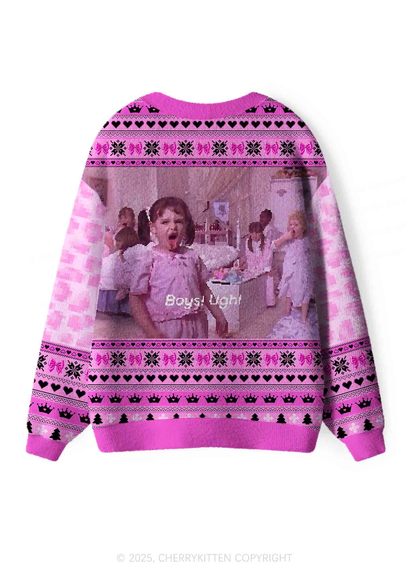 Boys Ugh Y2K Christmas Cardigan Knit Sweatshirt Cherrykitten - Image 2