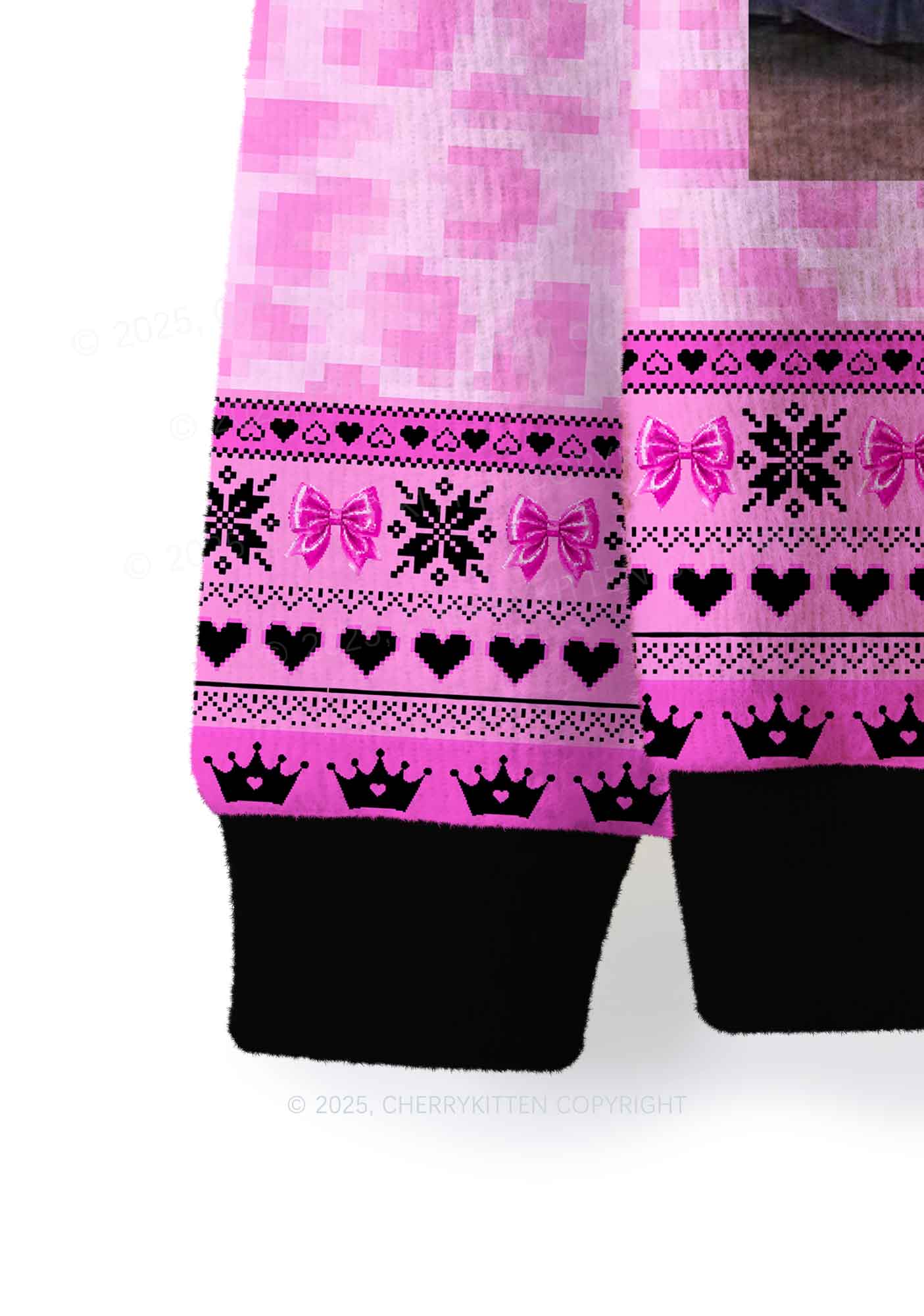 Boys Ugh Y2K Christmas Knit Sweatshirt Cherrykitten - Image 4