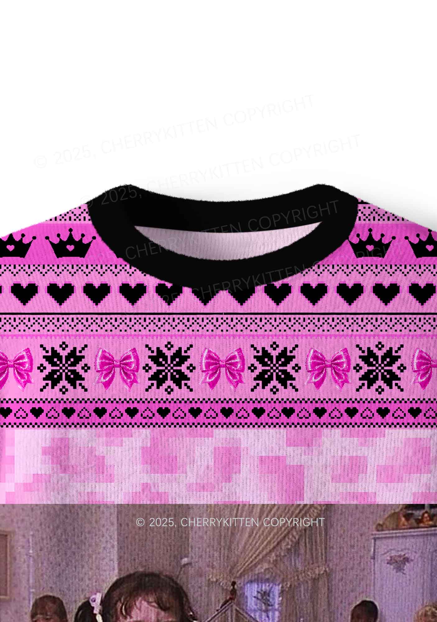 Boys Ugh Y2K Christmas Knit Sweatshirt Cherrykitten - Image 5