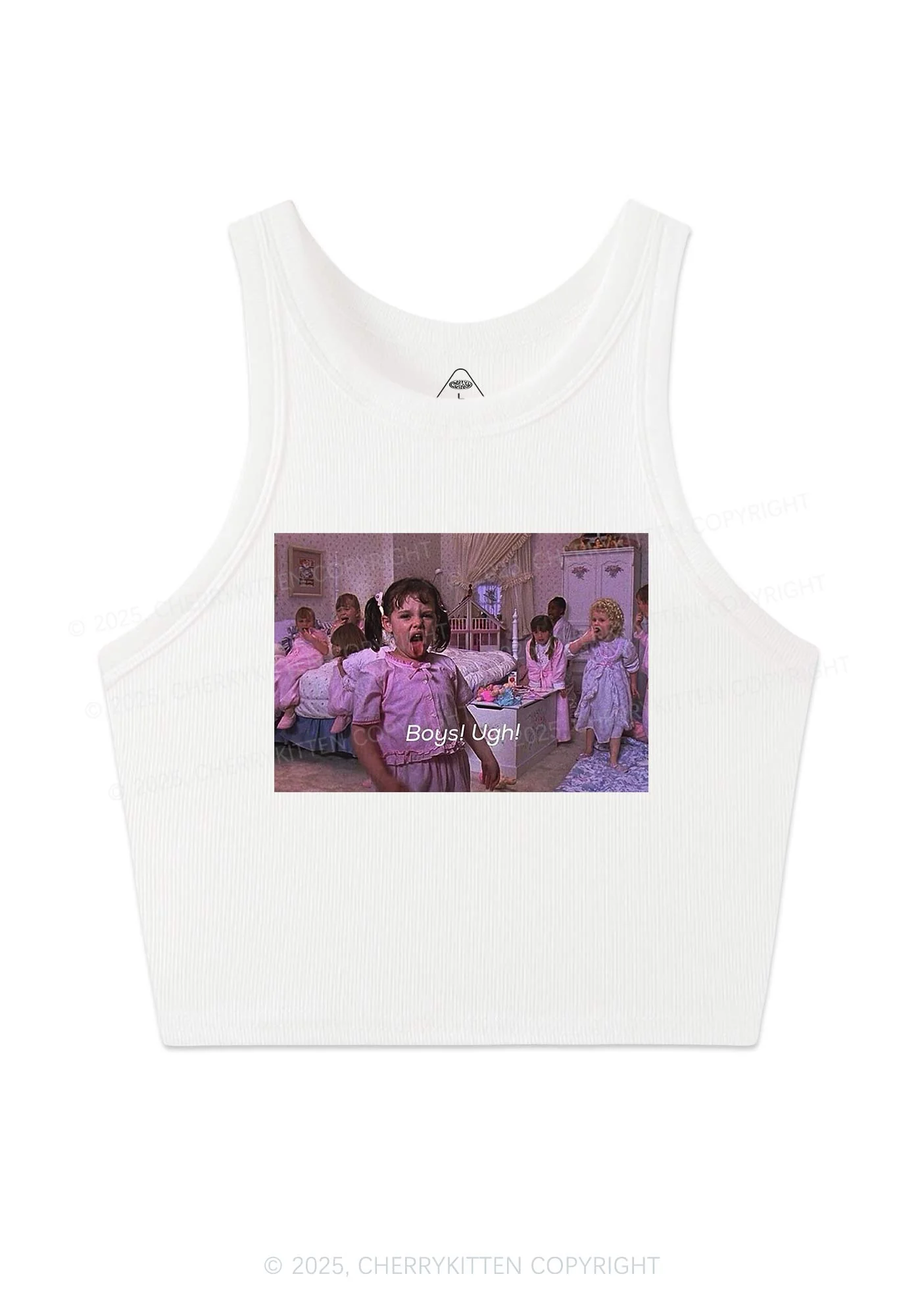 Boys Ugh Y2K Crop Tank Top Cherrykitten - Image 3