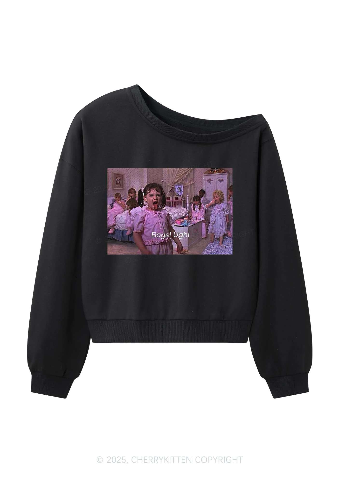 Boys Ugh Y2K Off Shoulder Sweatshirts Cherrykitten - Image 3