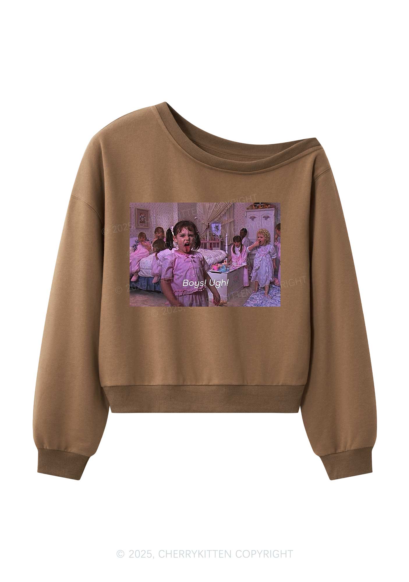 Boys Ugh Y2K Off Shoulder Sweatshirts Cherrykitten - Image 4