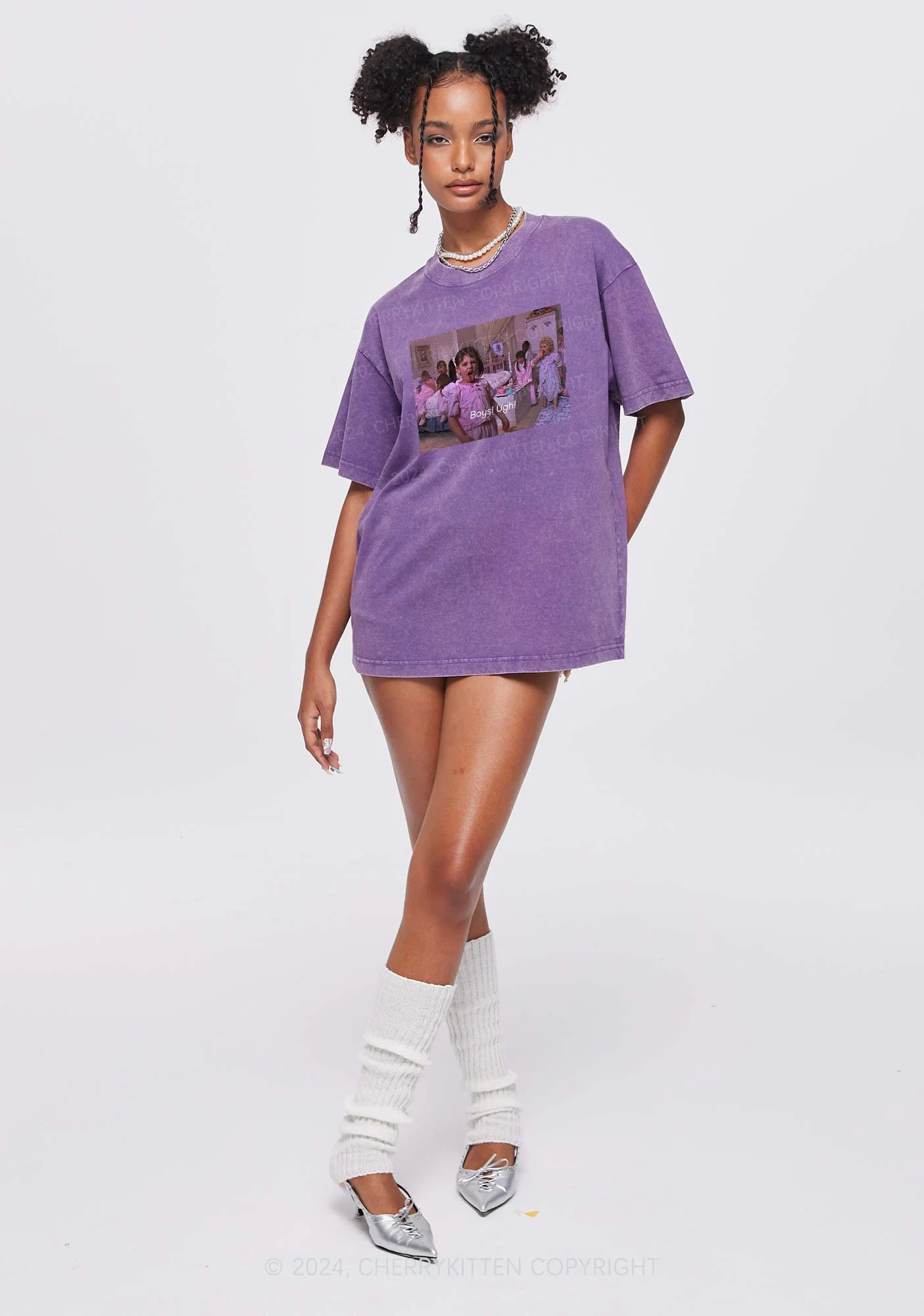 Boys Ugh Y2K Washed Tee Cherrykitten - Image 2