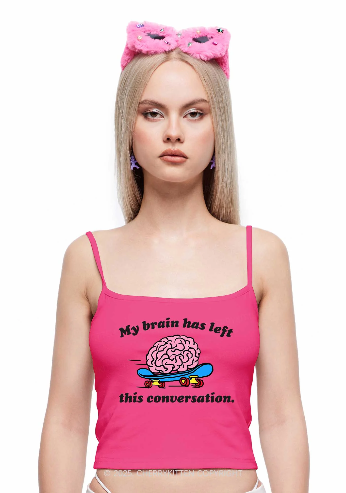 Brain Left Conversation Y2K Spaghetti Strap Cami Cherrykitten - Image 2