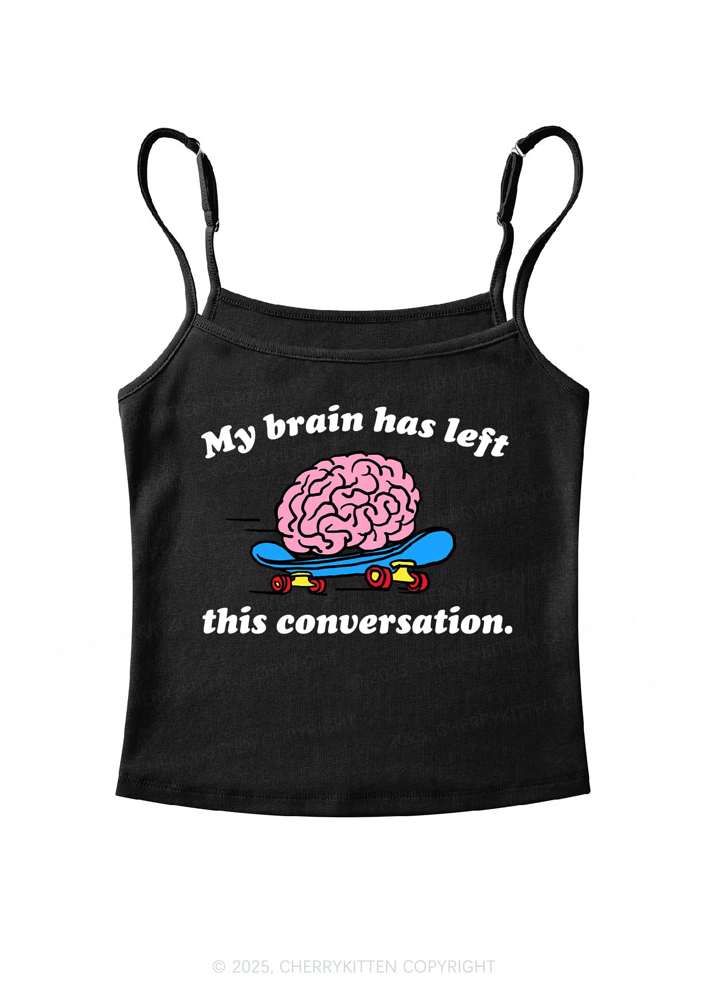 Brain Left Conversation Y2K Spaghetti Strap Cami Cherrykitten - Image 3