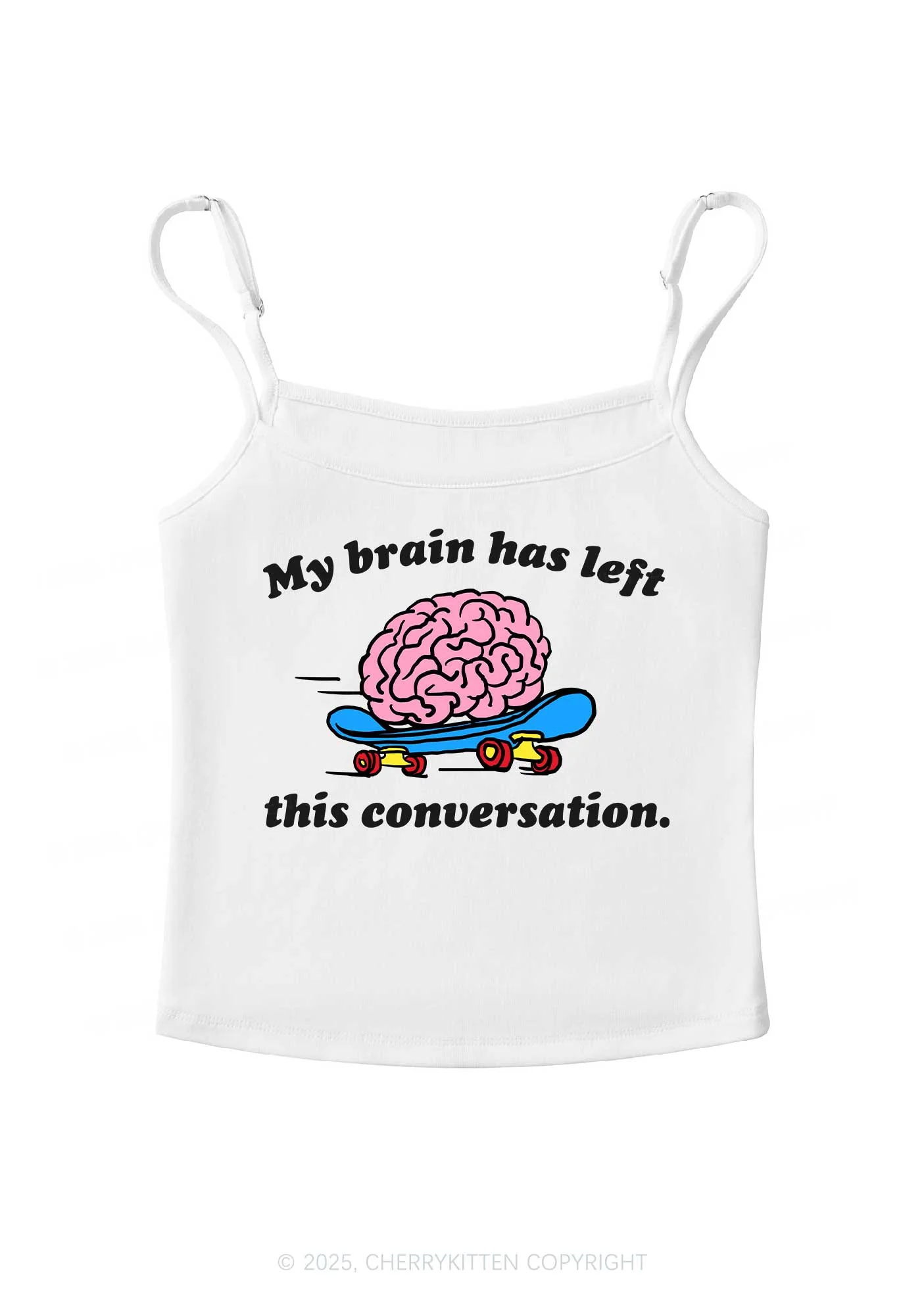 Brain Left Conversation Y2K Spaghetti Strap Cami Cherrykitten - Image 4