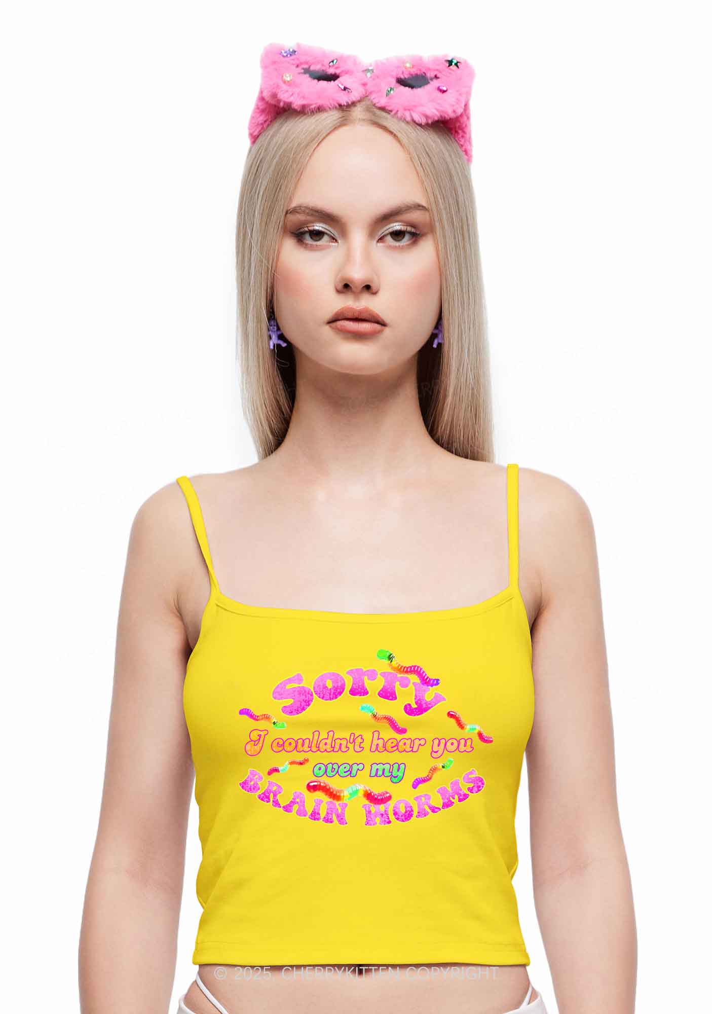 Brain Worms Y2K Spaghetti Strap Cami Cherrykitten - Image 2