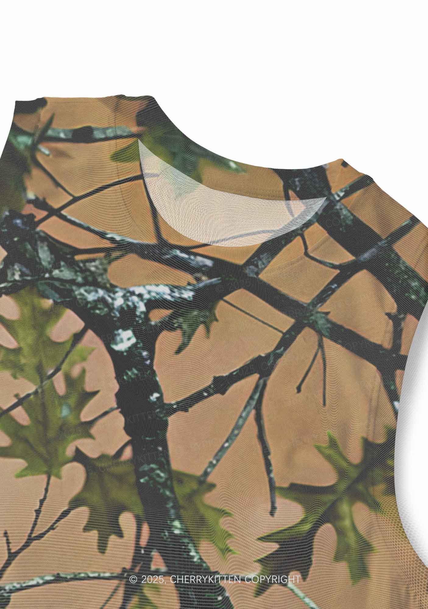 Branches Camouflage Y2K Mesh Muscle Tank Cherrykitten - Image 3
