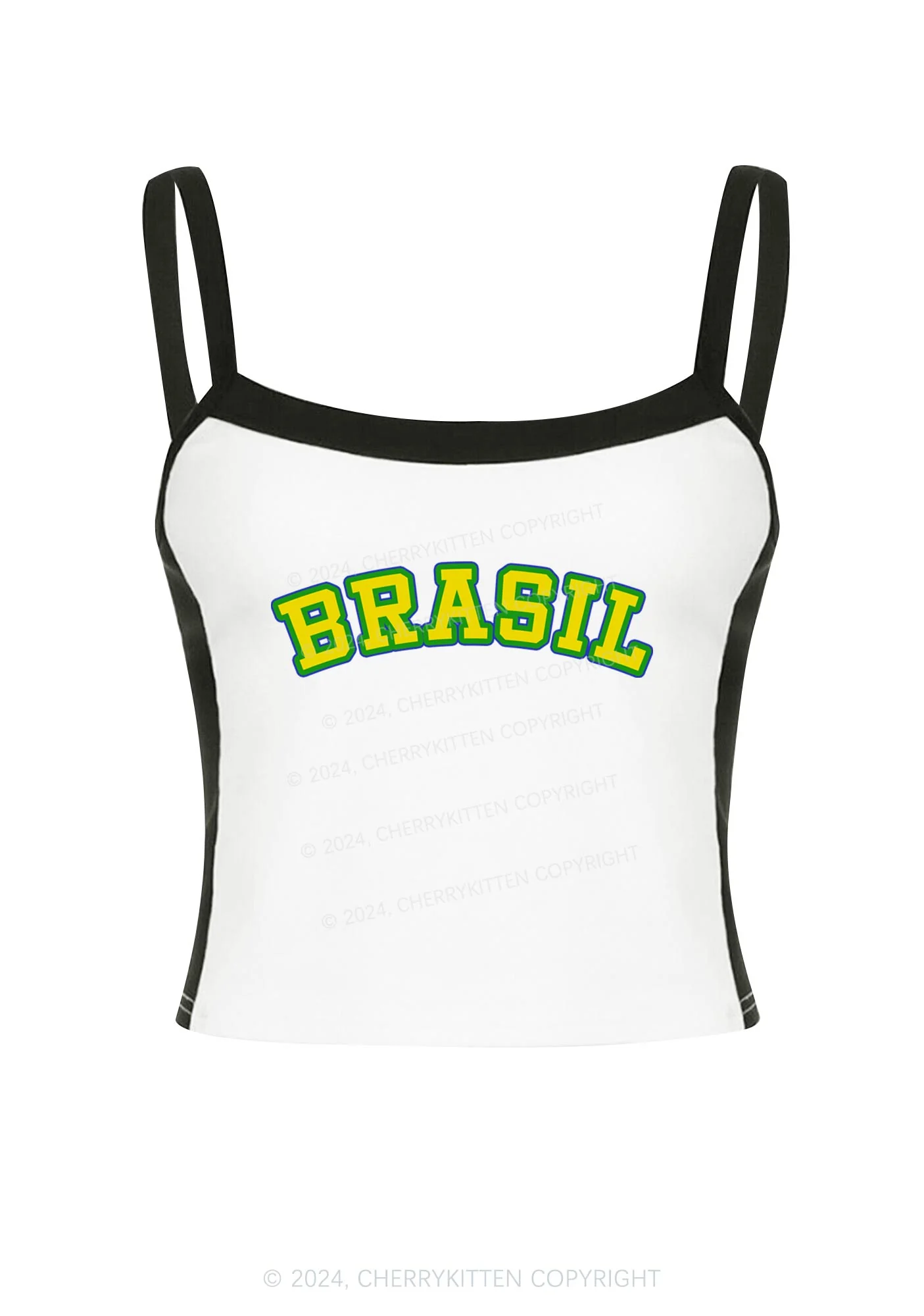 Brasil Y2K Color Block Crop Cami Top Cherrykitten - Image 2