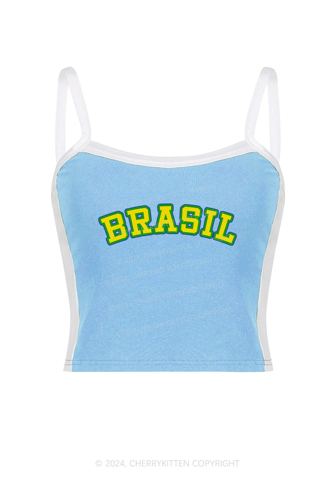 Brasil Y2K Color Block Crop Cami Top Cherrykitten - Image 3