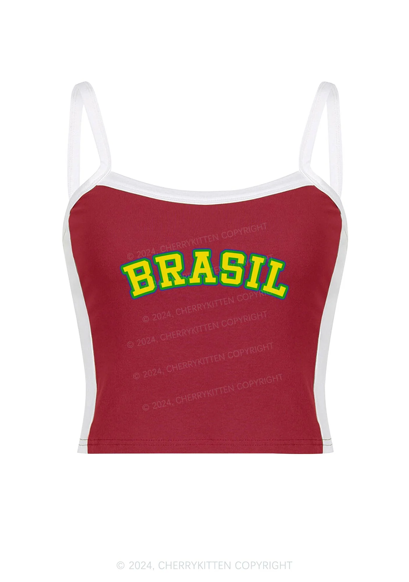 Brasil Y2K Color Block Crop Cami Top Cherrykitten - Image 4