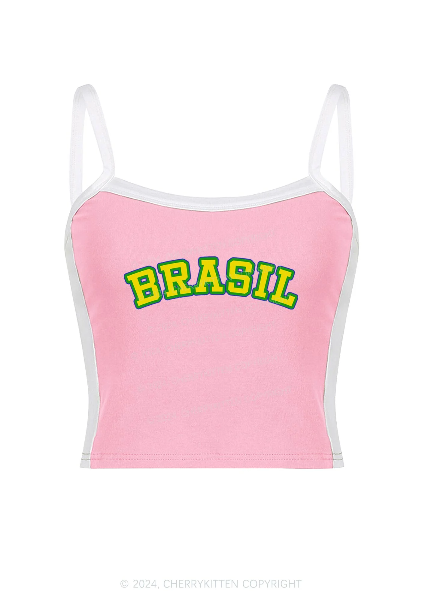 Brasil Y2K Color Block Crop Cami Top Cherrykitten - Image 5