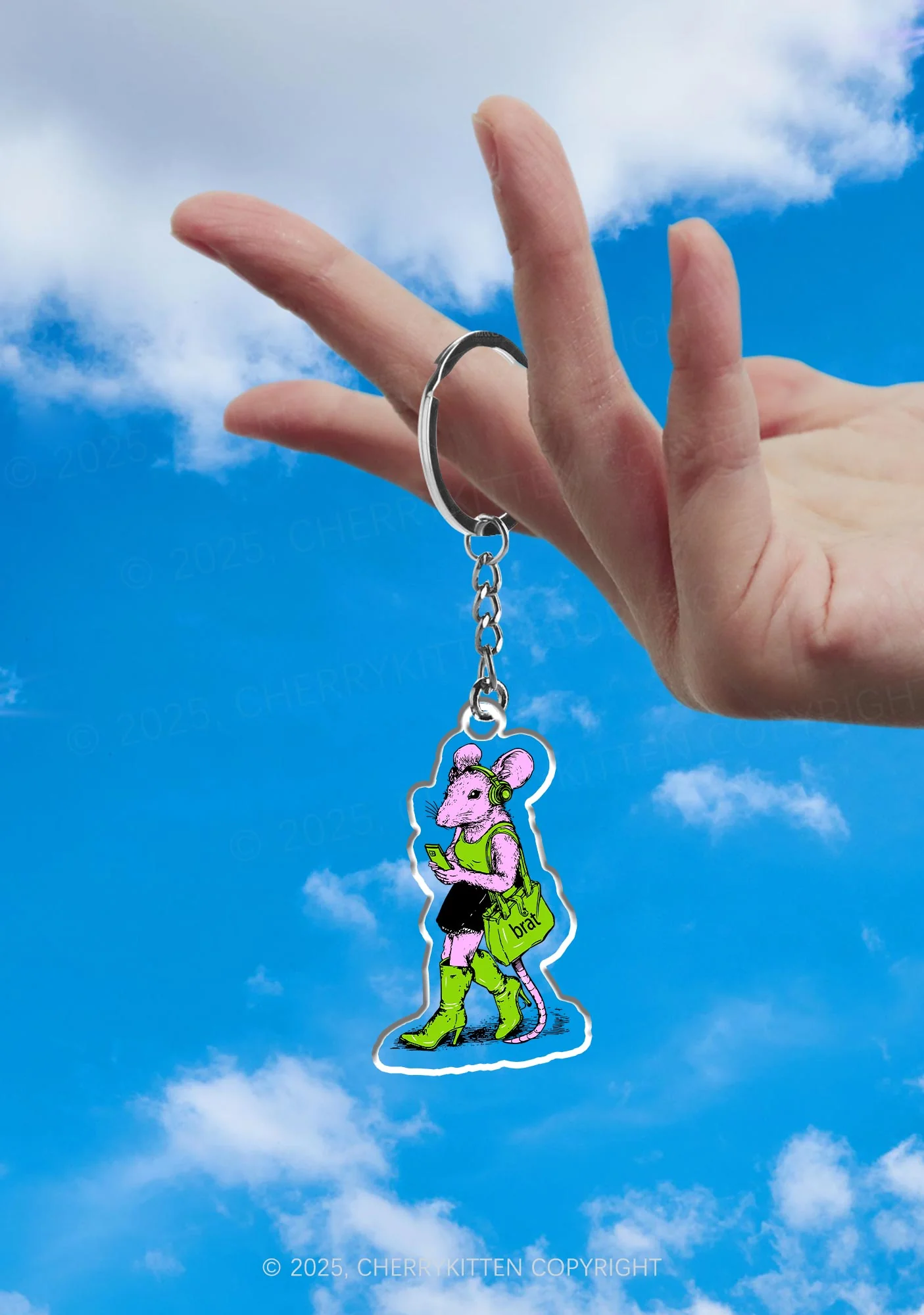 Brat Girl 1Pc Y2K Keychain Cherrykitten - Image 2