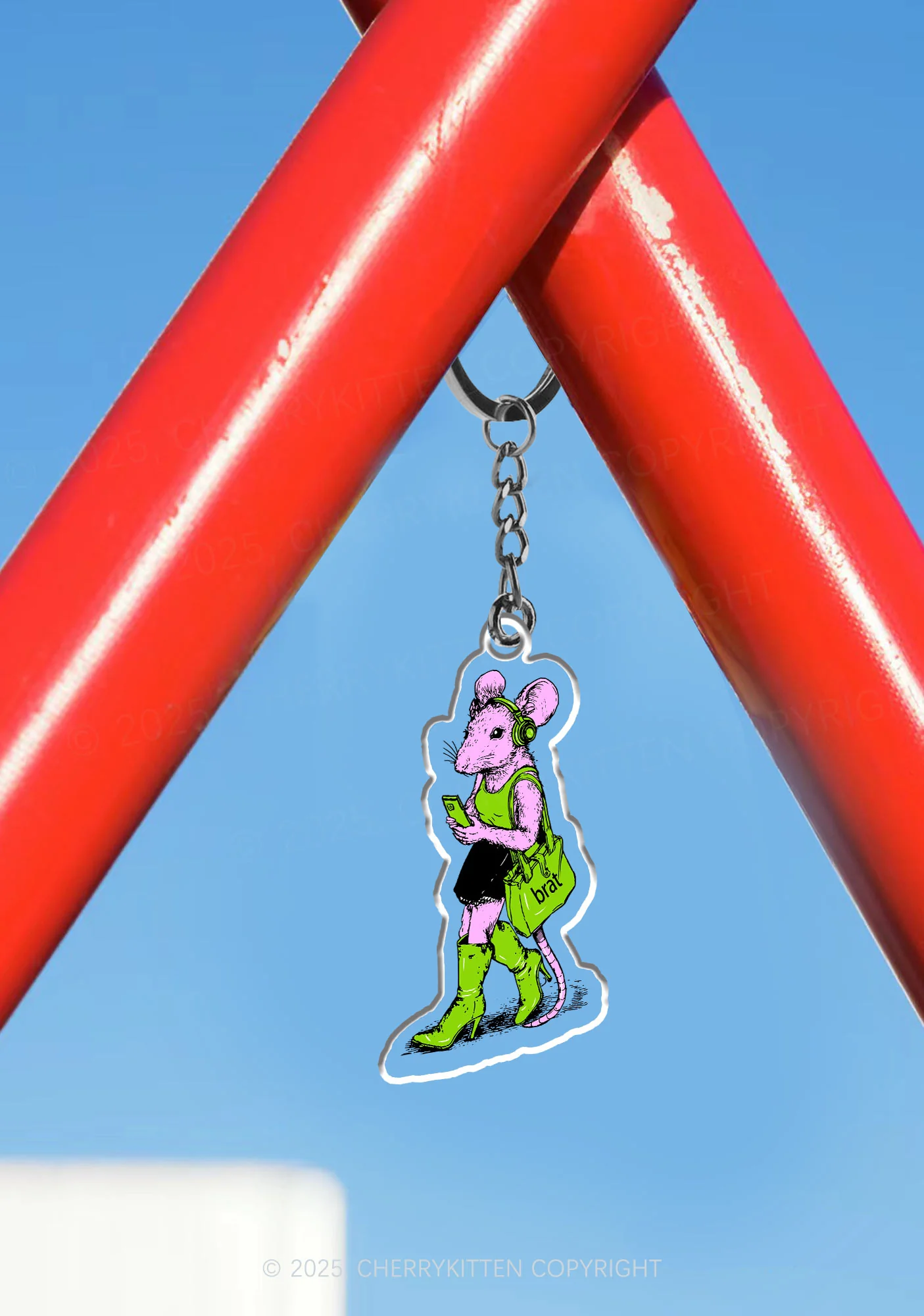 Brat Girl 1Pc Y2K Keychain Cherrykitten - Image 3