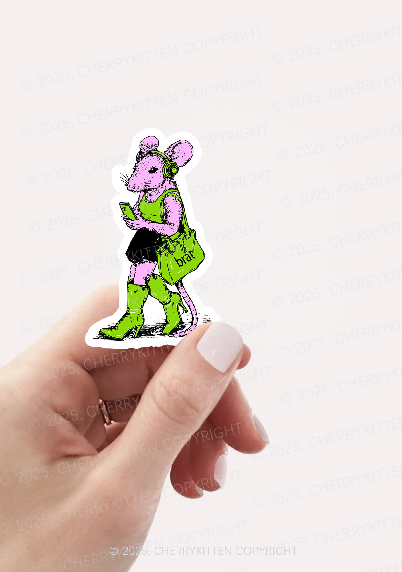 Brat Girl 1Pc Y2K Sticker Cherrykitten - Image 2
