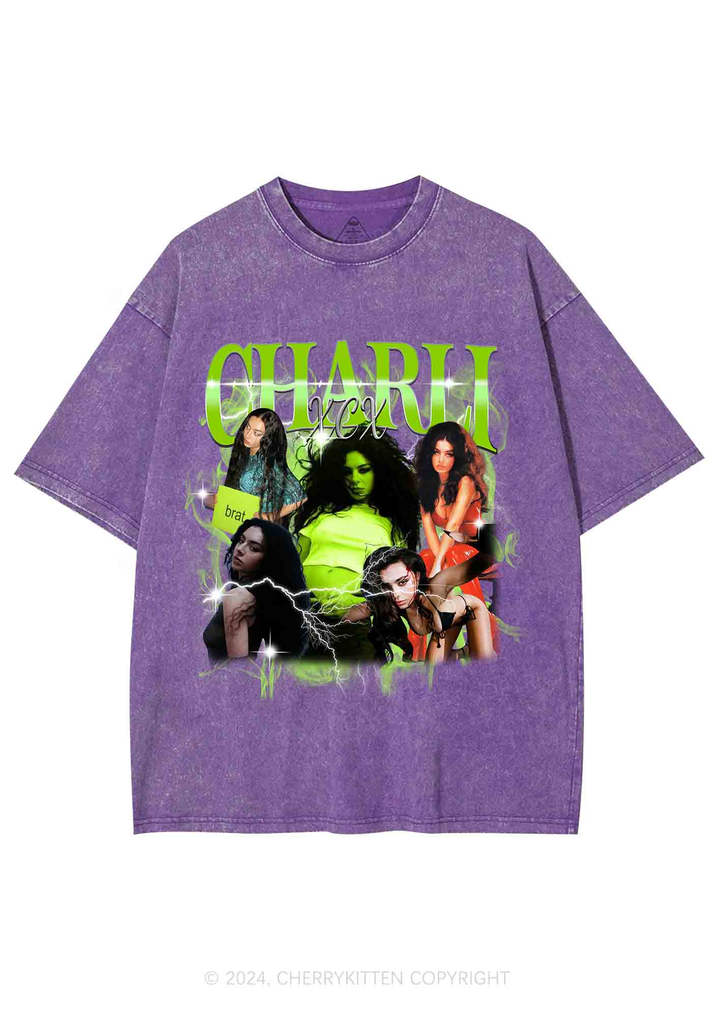Brat Portrait Y2K Washed Tee Cherrykitten - Image 5