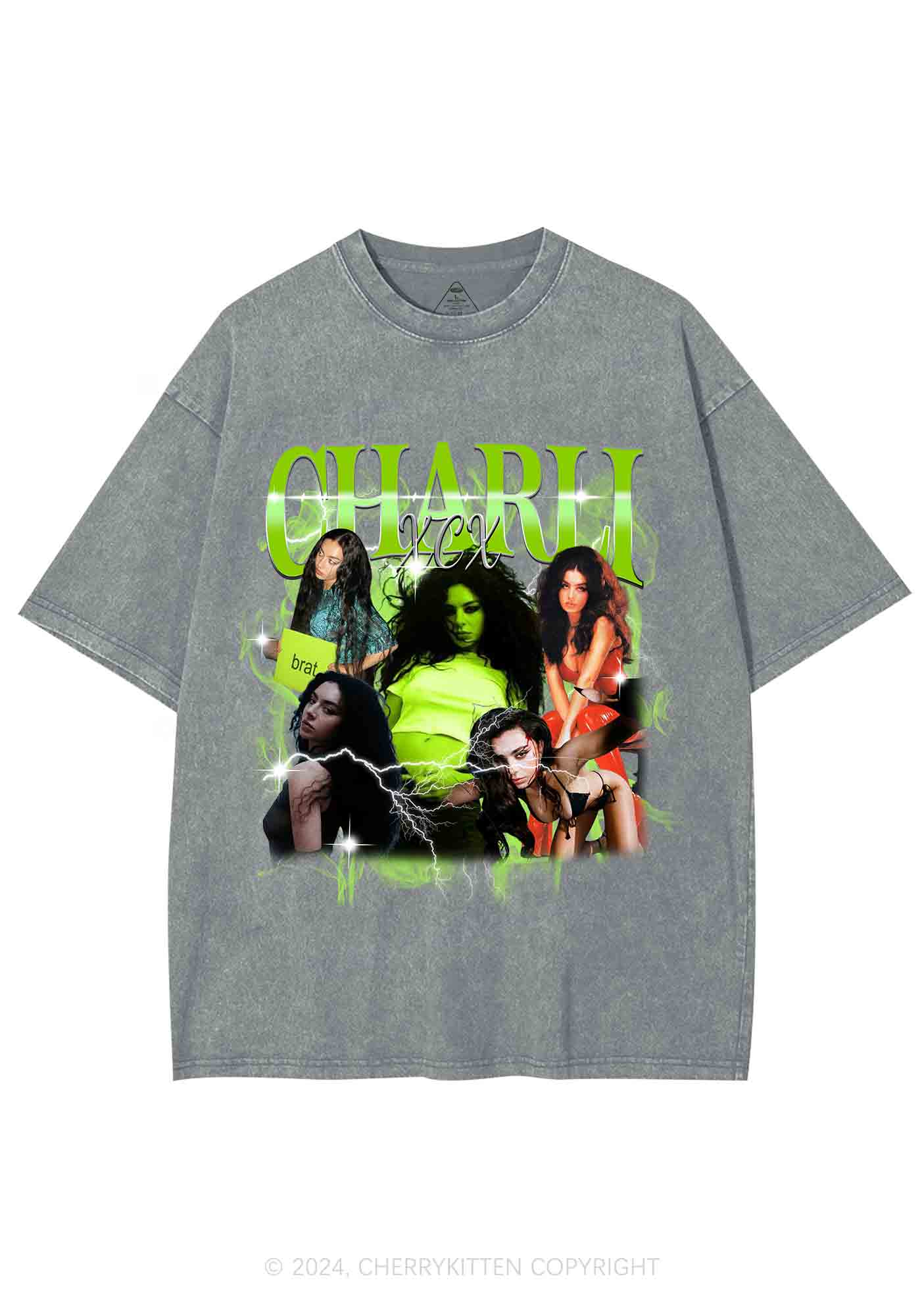 Brat Portrait Y2K Washed Tee Cherrykitten - Image 6