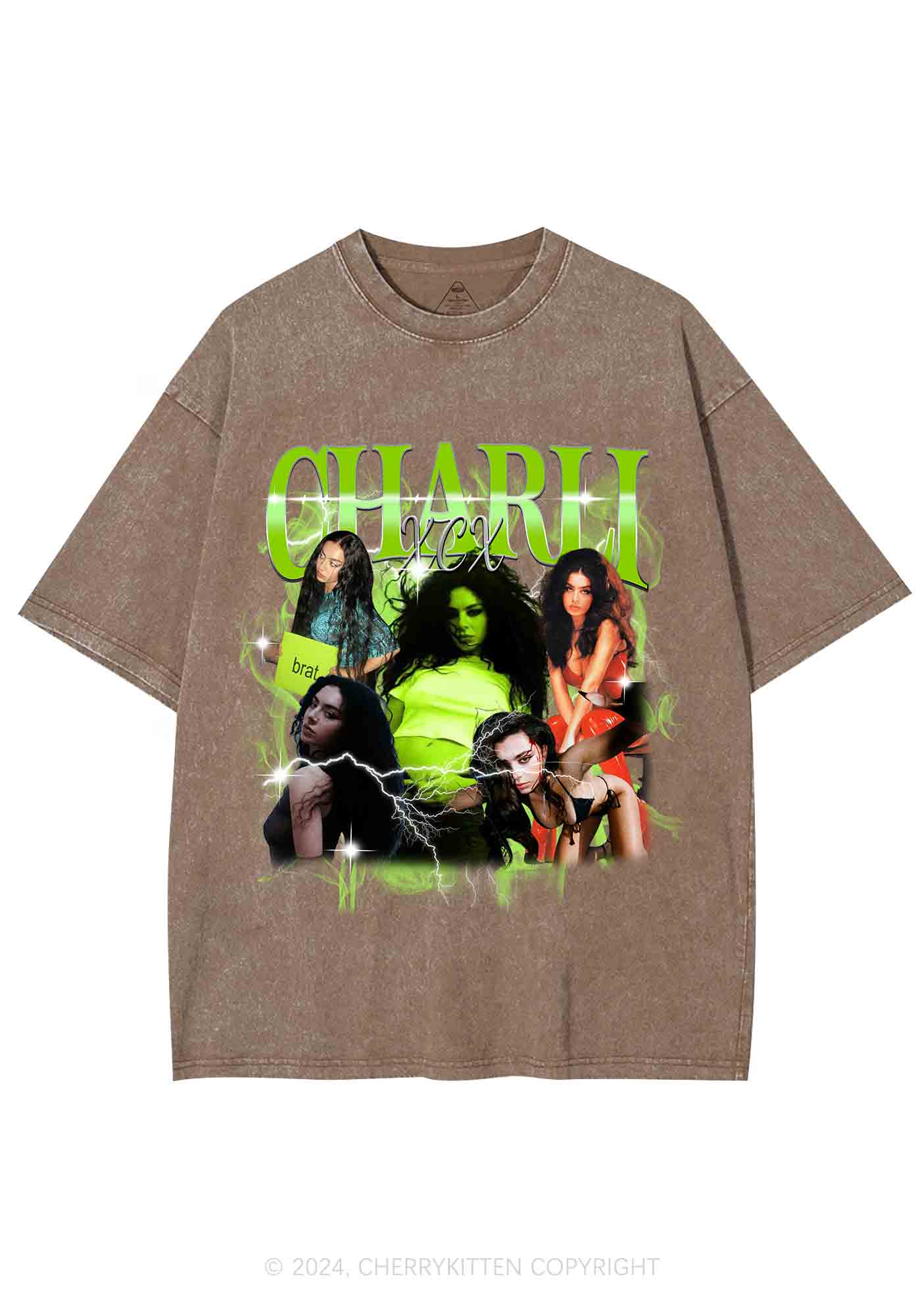 Brat Portrait Y2K Washed Tee Cherrykitten - Image 7