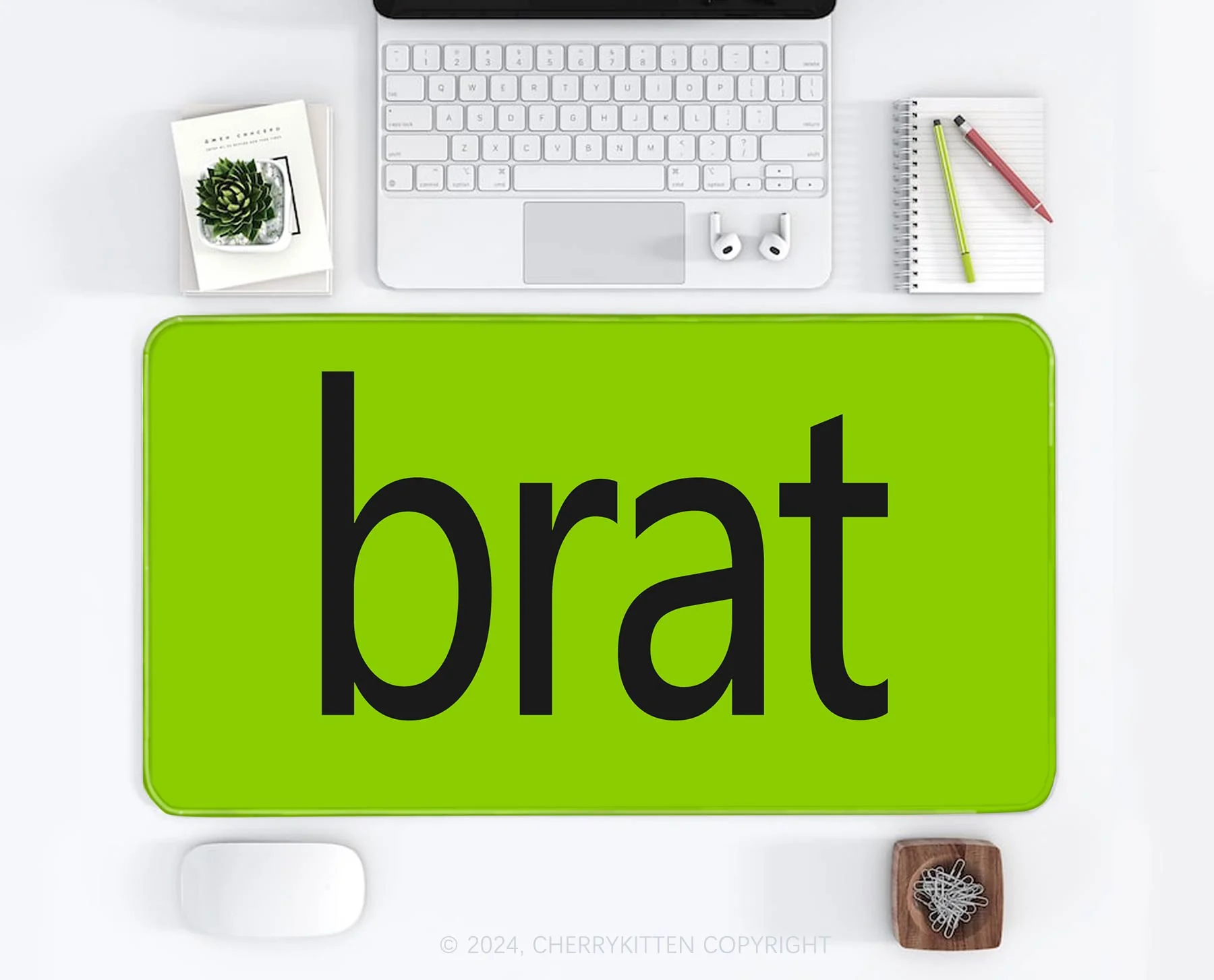 Brat Summer Y2K Desk Mat Cherrykitten - Image 2