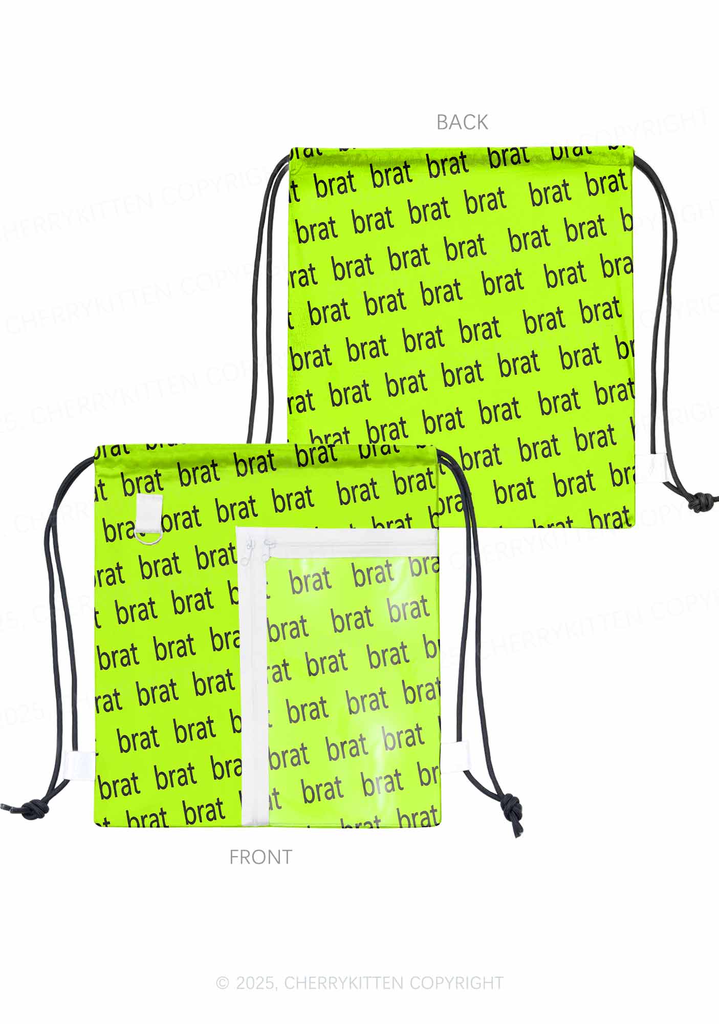 Brat Summer Y2K Drawstring Itabag Backpack Cherrykitten - Image 2