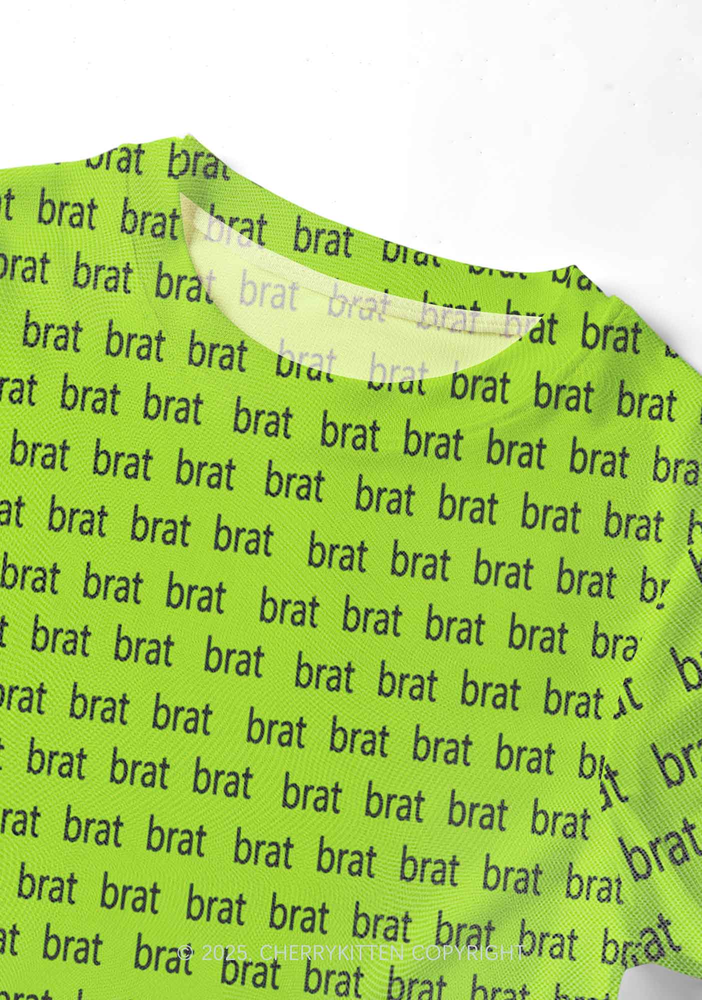 Green Brat Summer Y2K Mesh Crop Top Cherrykitten - Image 2