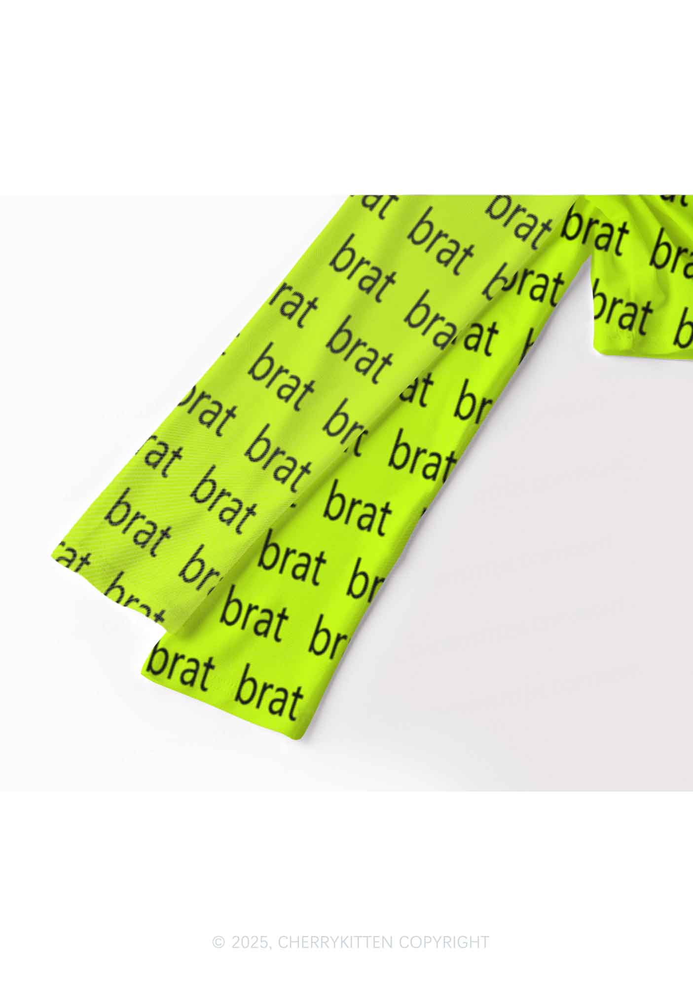 Green Brat Summer Y2K Mesh Long Sleeve Crop Top Cherrykitten - Image 3