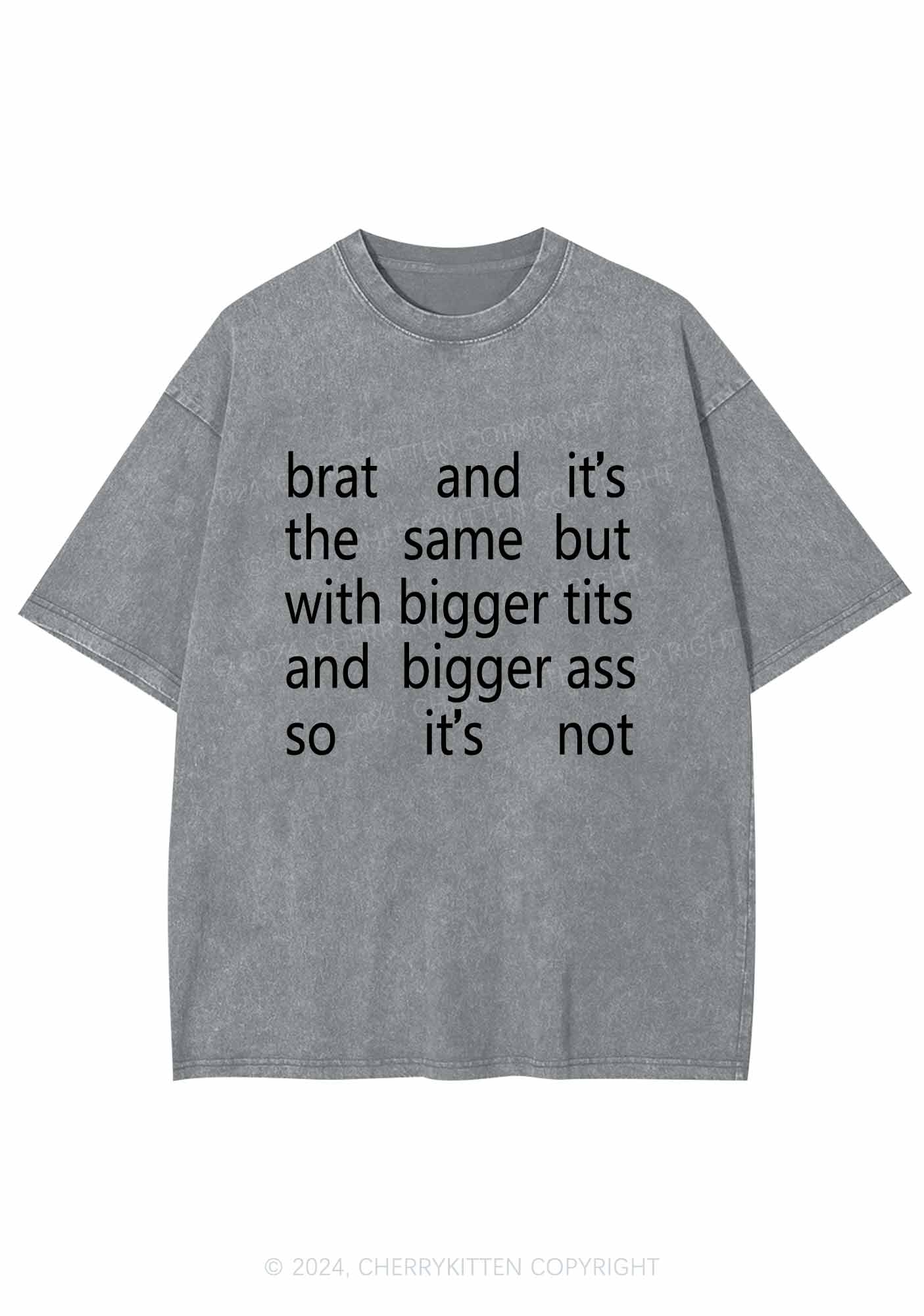 Brat The Same Y2K Washed Tee Cherrykitten - Image 6