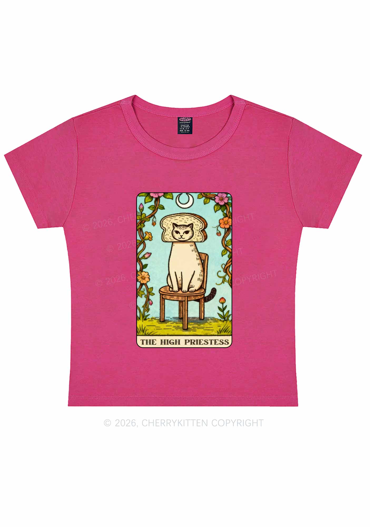 Breadhead Cat Y2K Baby Tee Cherrykitten - Image 6