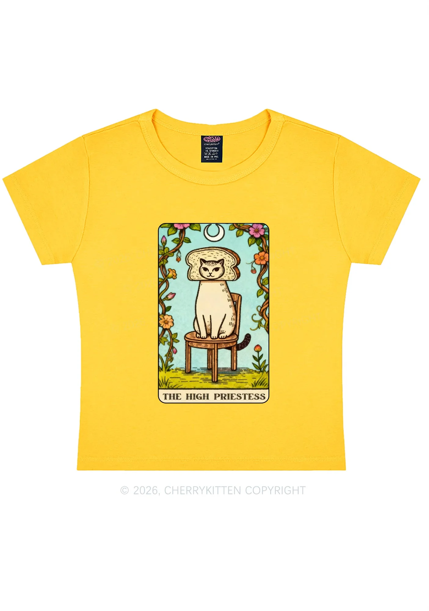 Breadhead Cat Y2K Baby Tee Cherrykitten - Image 7