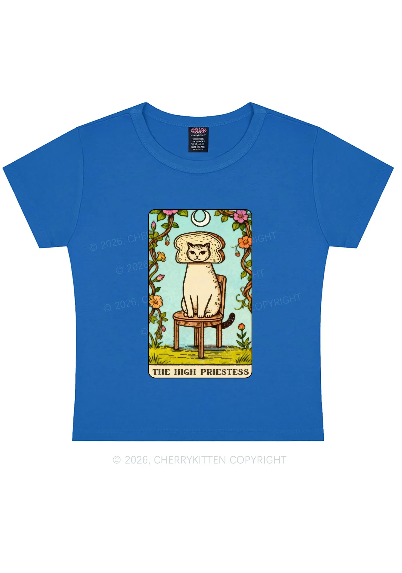 Breadhead Cat Y2K Baby Tee Cherrykitten - Image 8