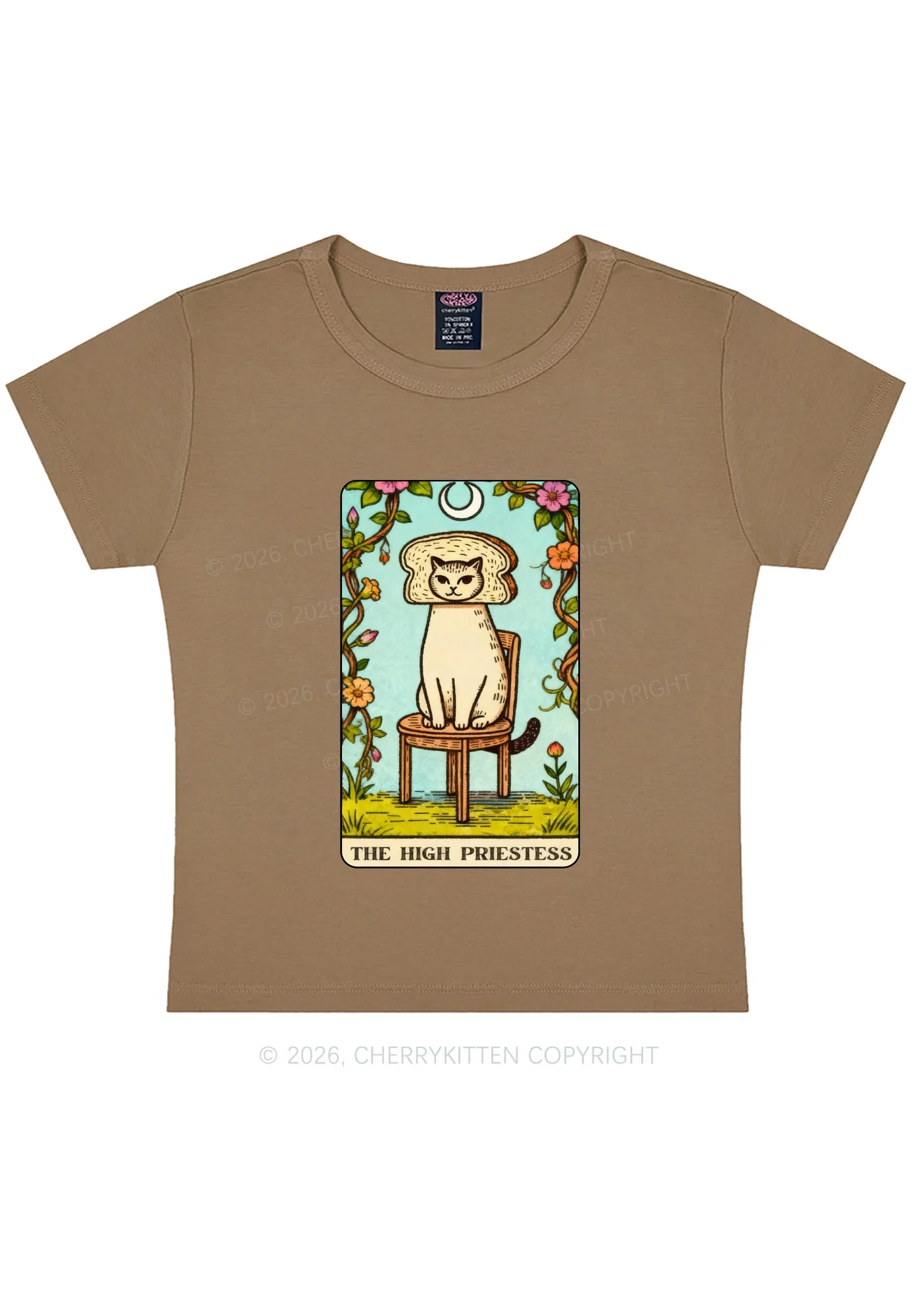 Breadhead Cat Y2K Baby Tee Cherrykitten - Image 9