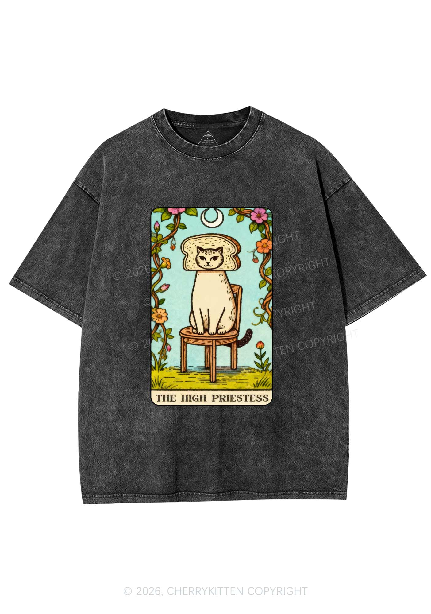 Breadhead Cat Y2K Shirts Washed Tee Cherrykitten - Image 3