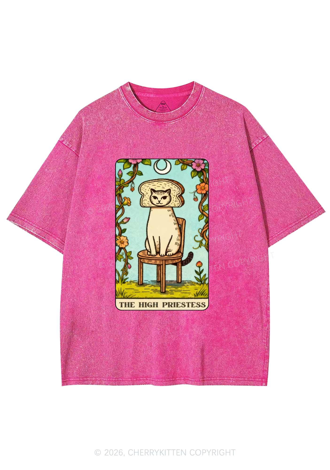 Breadhead Cat Y2K Shirts Washed Tee Cherrykitten - Image 4