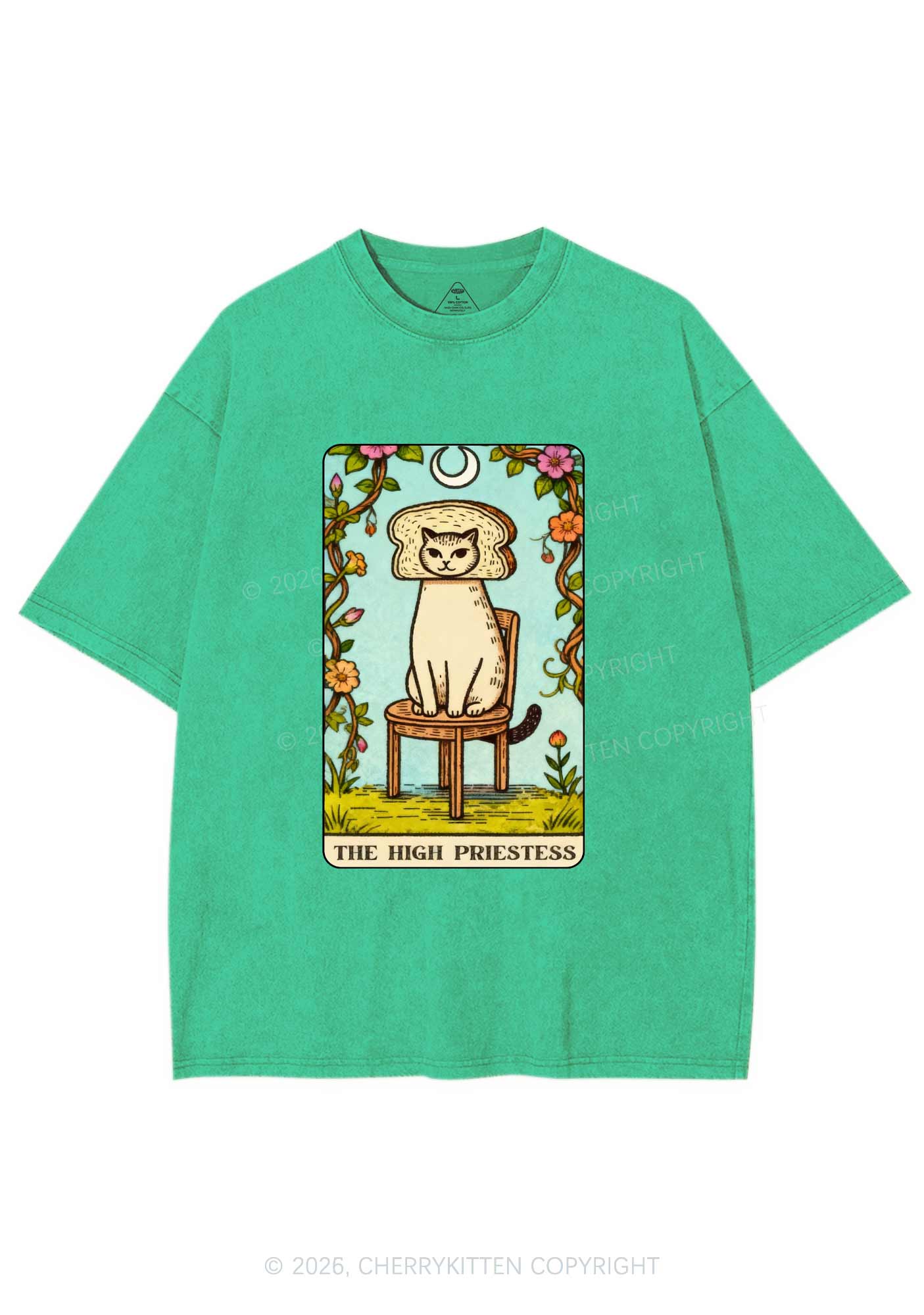 Breadhead Cat Y2K Shirts Washed Tee Cherrykitten - Image 5