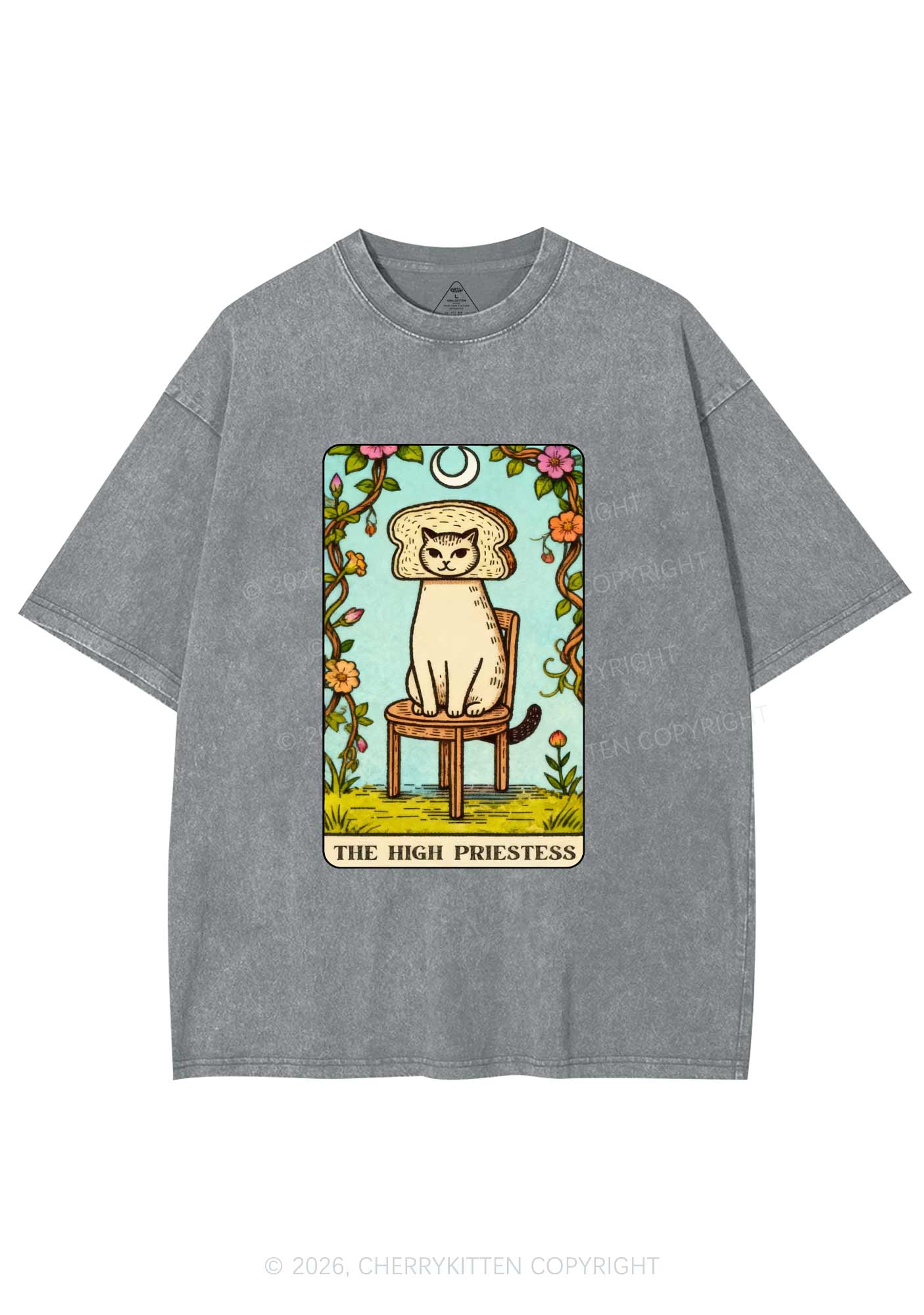 Breadhead Cat Y2K Shirts Washed Tee Cherrykitten - Image 7
