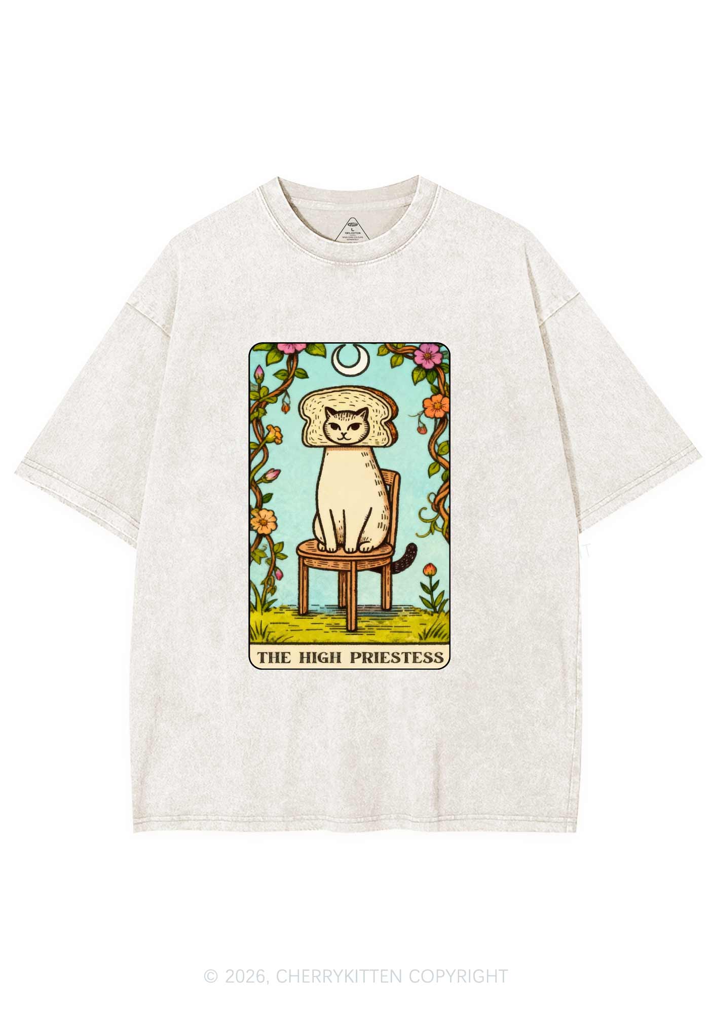 Breadhead Cat Y2K Shirts Washed Tee Cherrykitten - Image 8