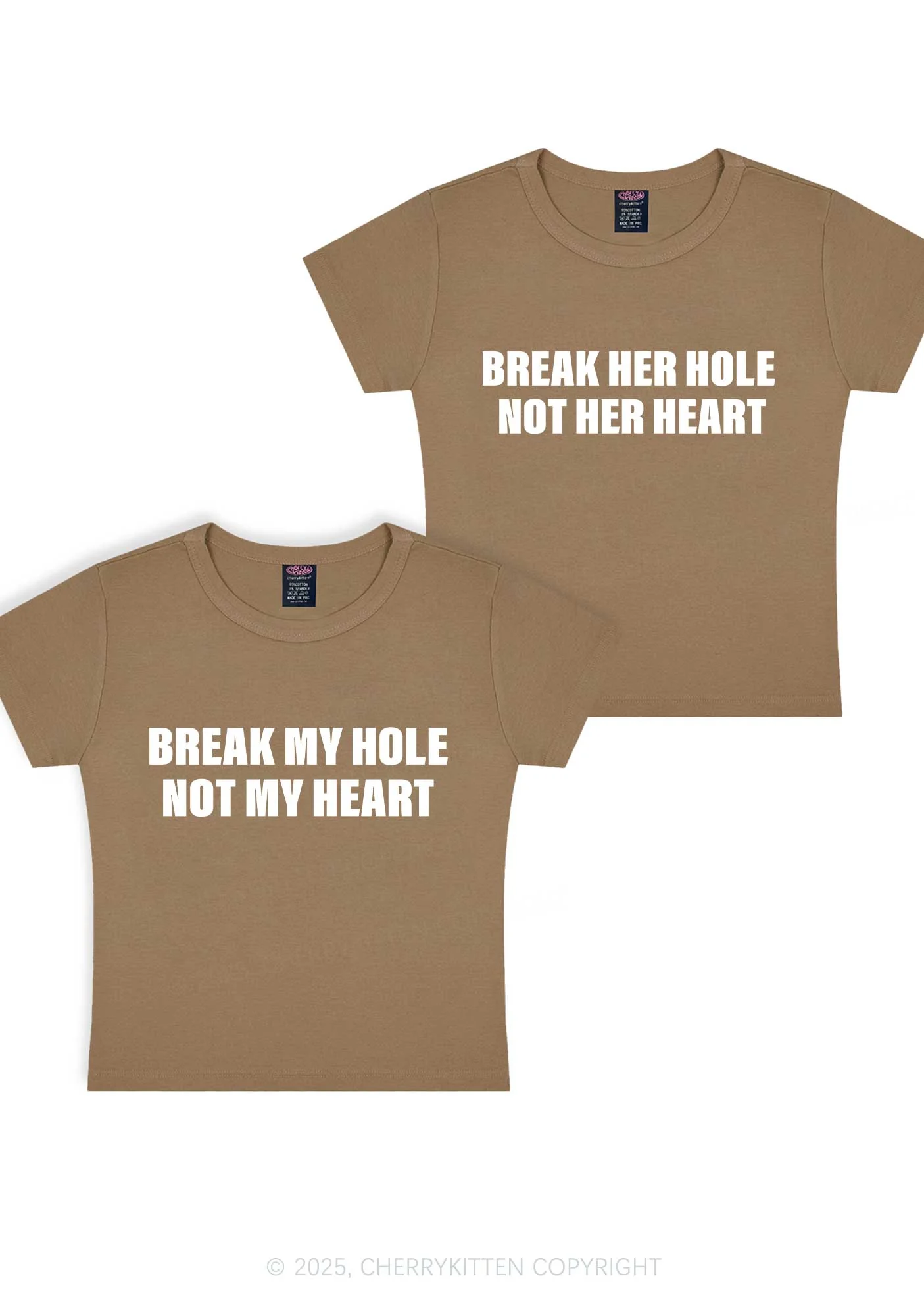 Break Hole Not Heart Y2K Valentine's Day Baby Tee Cherrykitten - Image 10