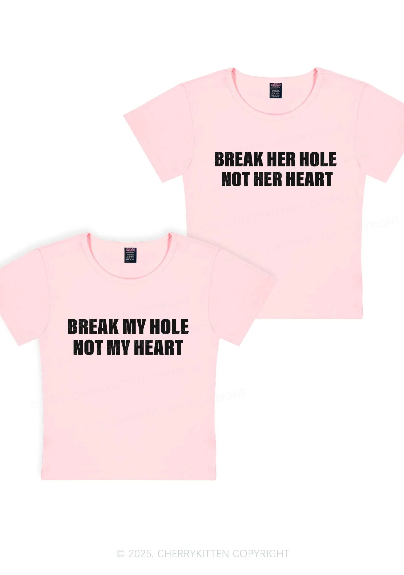 Break Hole Not Heart Y2K Valentine's Day Baby Tee Cherrykitten - Image 12