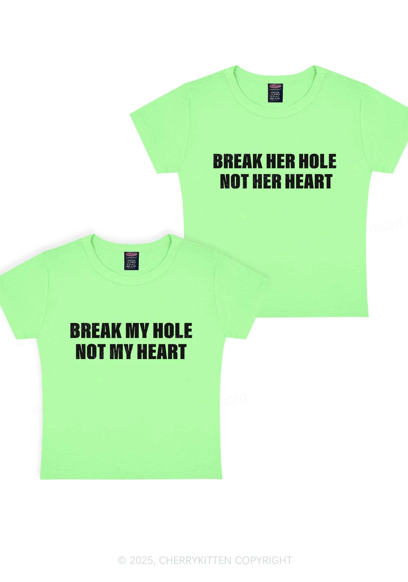 Break Hole Not Heart Y2K Valentine's Day Baby Tee Cherrykitten - Image 13