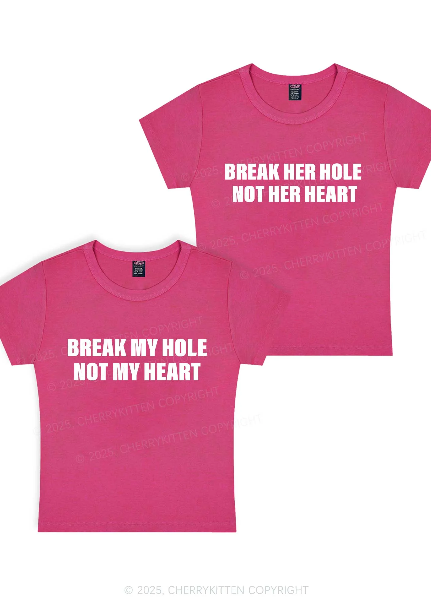 Break Hole Not Heart Y2K Valentine's Day Baby Tee Cherrykitten - Image 6