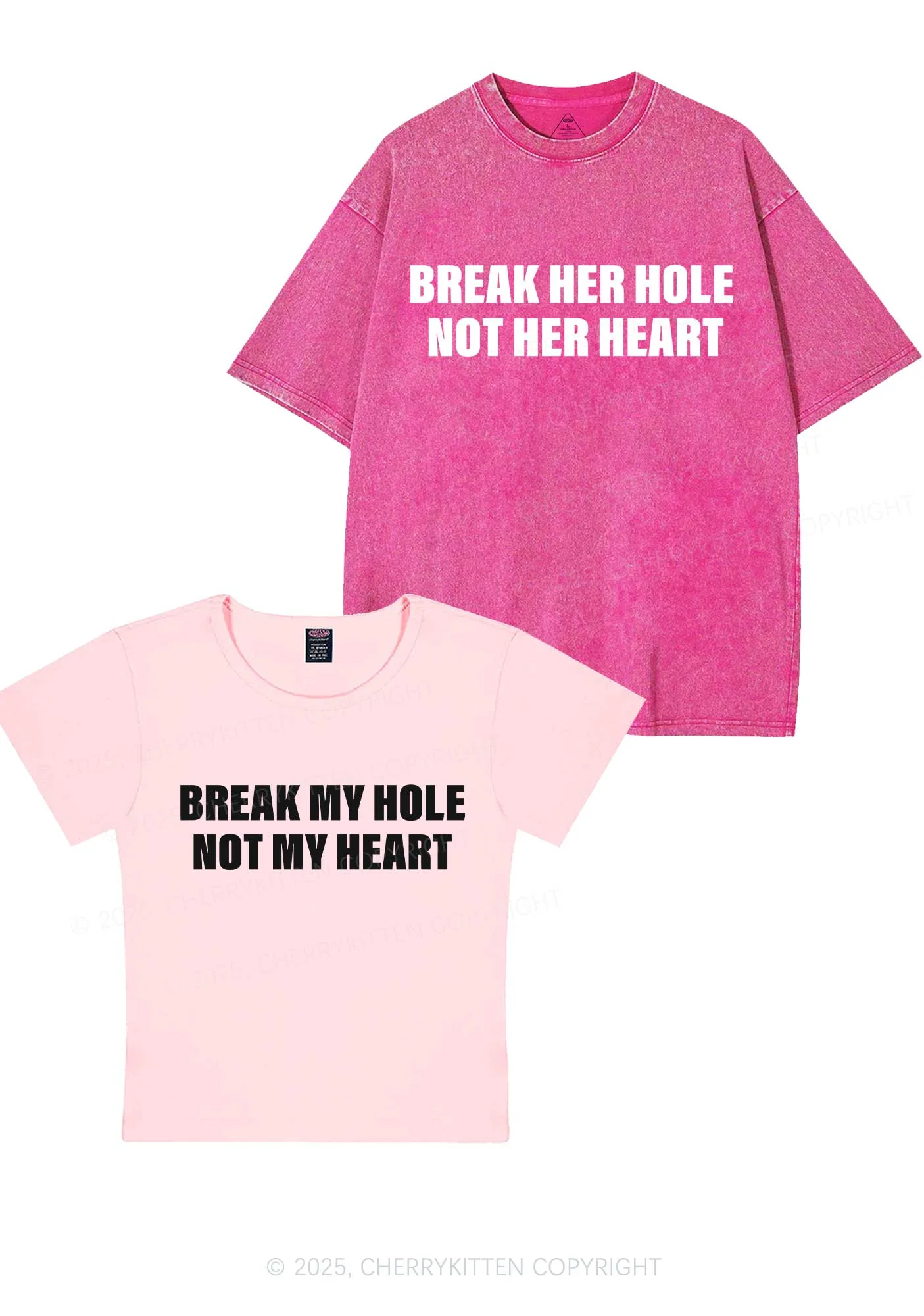 Break Hole Not Heart Y2K Valentine's Day Couple Shirt Cherrykitten - Image 10