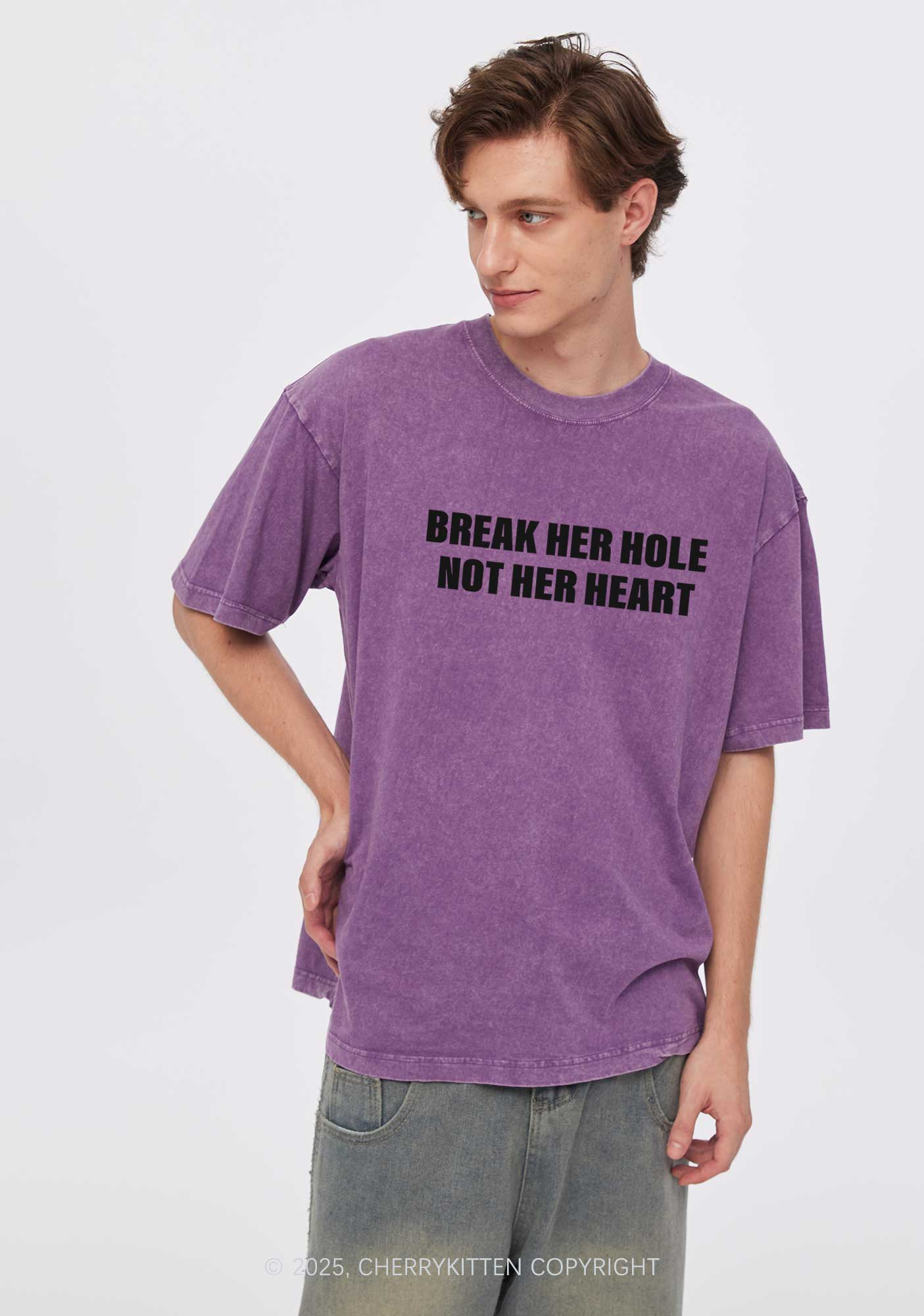 Break Hole Not Heart Y2K Valentine's Day Couple Shirt Cherrykitten - Image 3