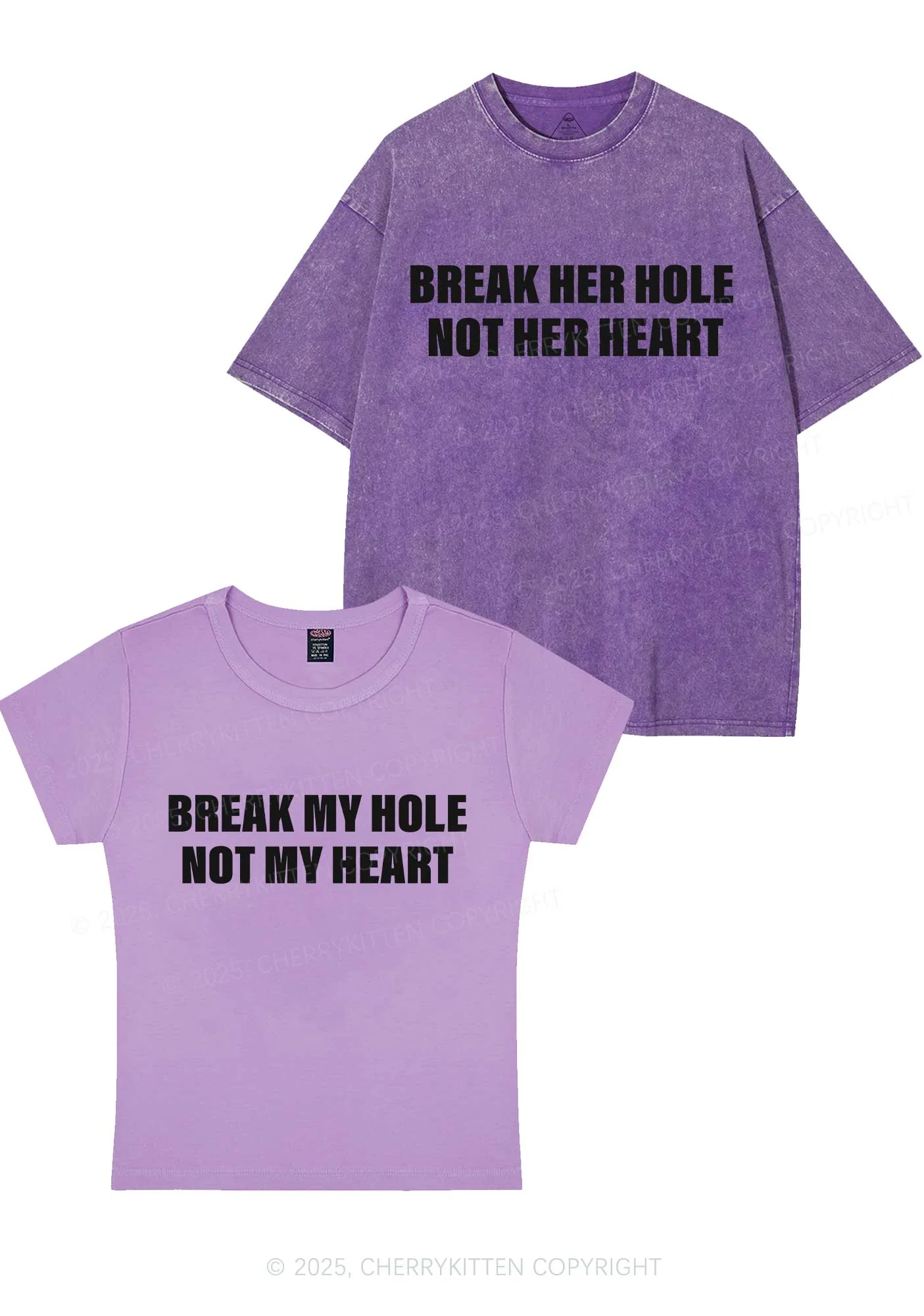 Break Hole Not Heart Y2K Valentine's Day Couple Shirt Cherrykitten - Image 7
