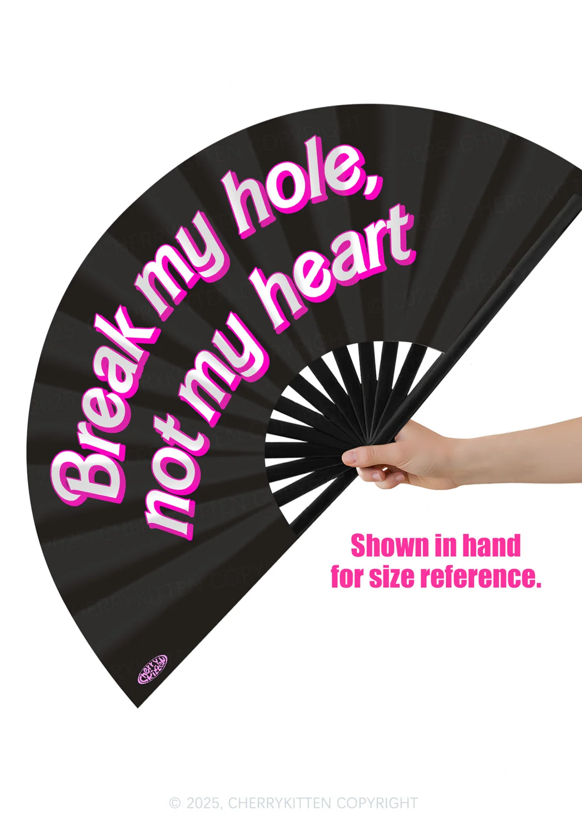 Break My Hole Y2K Rave Hand Fan Cherrykitten - Image 2
